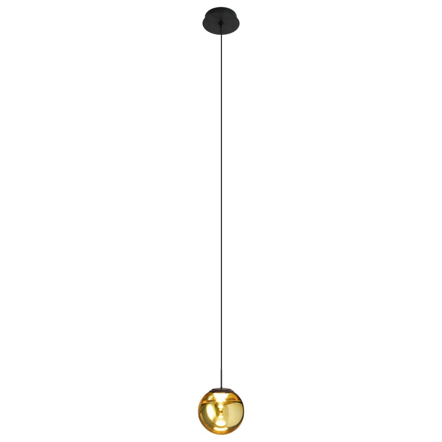 Lampe LED à suspendre Abat-jour en verre or jaune Ø15 cm 10 W 3000 K