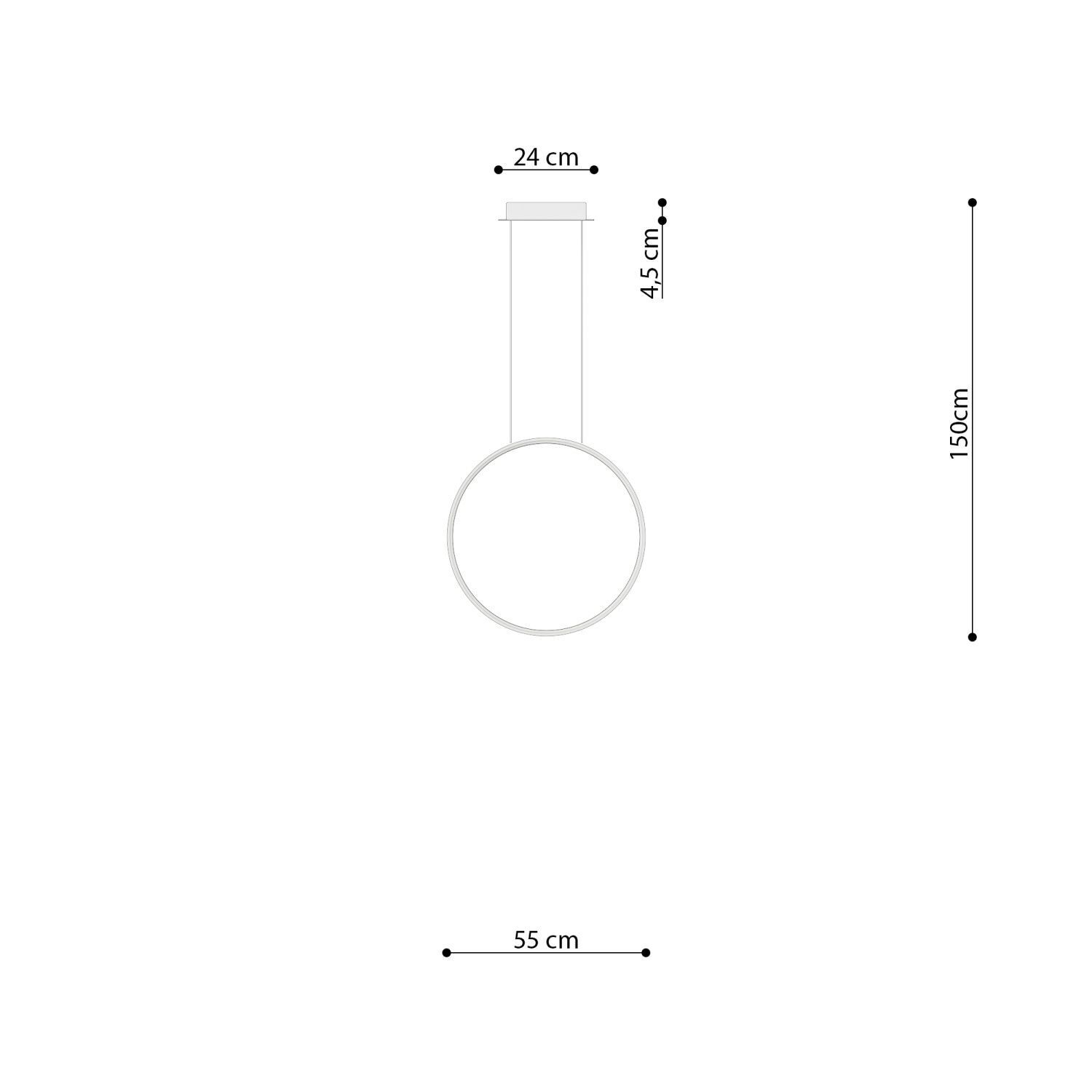 Lampe LED ronde à suspendre Ø 55 cm Blanc 4000 K 3870 lm Métal
