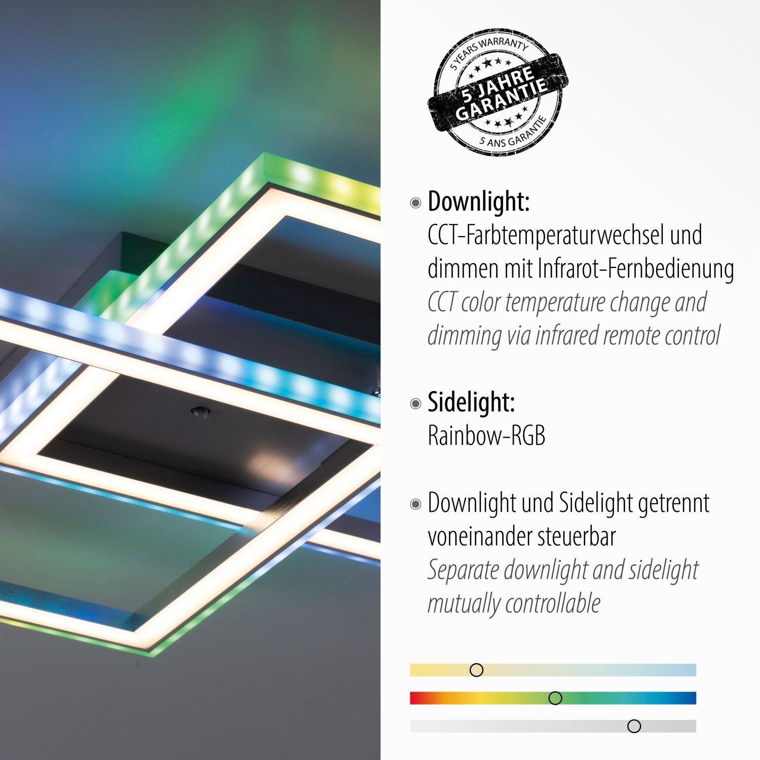 Plafonnier LED Rainbow RGB dimmable 3450 lm L:44,5 cm