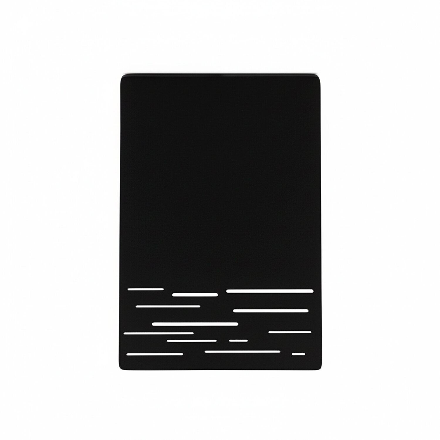 black notebook, slim notebook, lined cutouts, minimal notebook, desk accessory