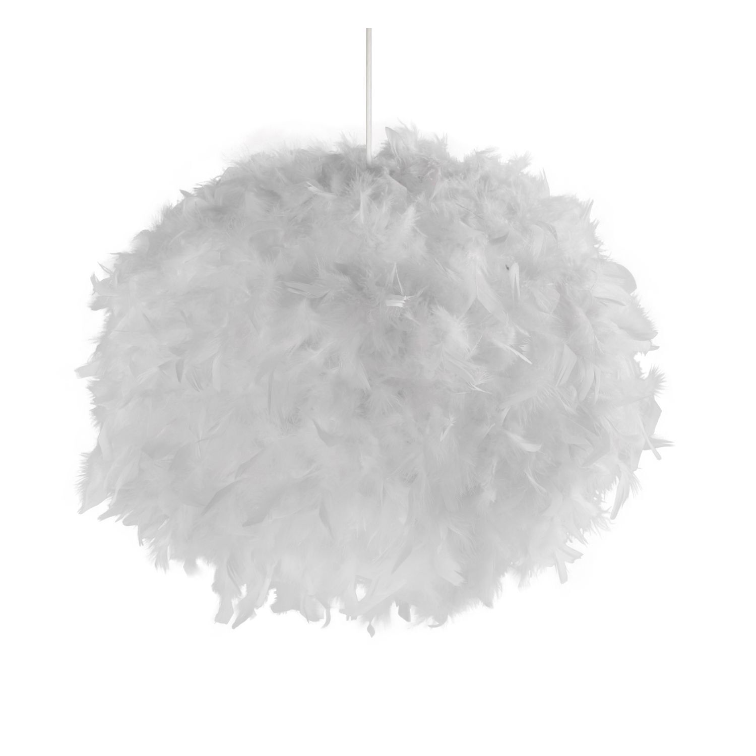 Suspension remarquable Plumes 50 cm rond E27 en blanc