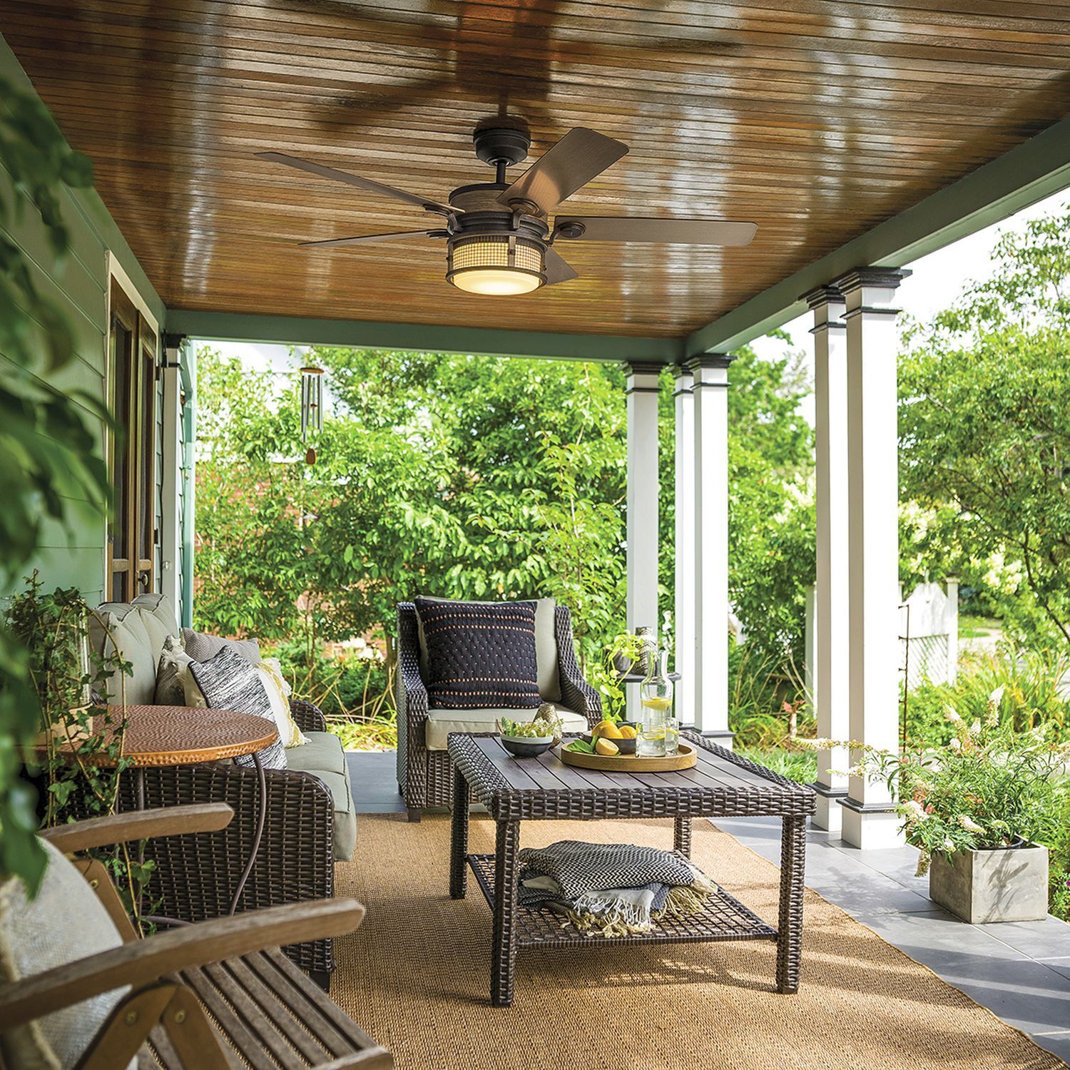 Ventilateur de plafond avec éclairage LED dimmable Ø152cm Veranda, Deckenventilator, Innenarchitektur, Kaffeetisch, Tabelle