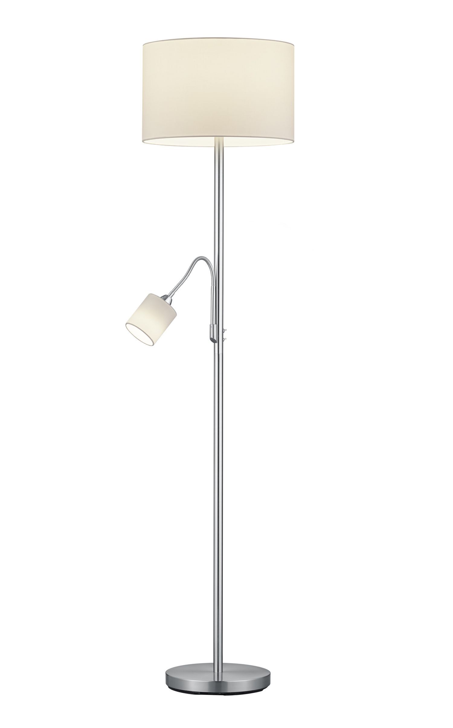 Lampadaire Tissu Métal hauteur 170 cm E27 E14 Nickel Blanc Lampe, Tischlampe, Lampenschirm