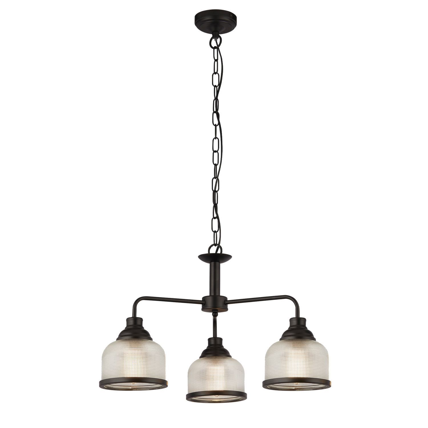 Suspension 3 flammes E27 noir clair Ø 56 cm Vintage