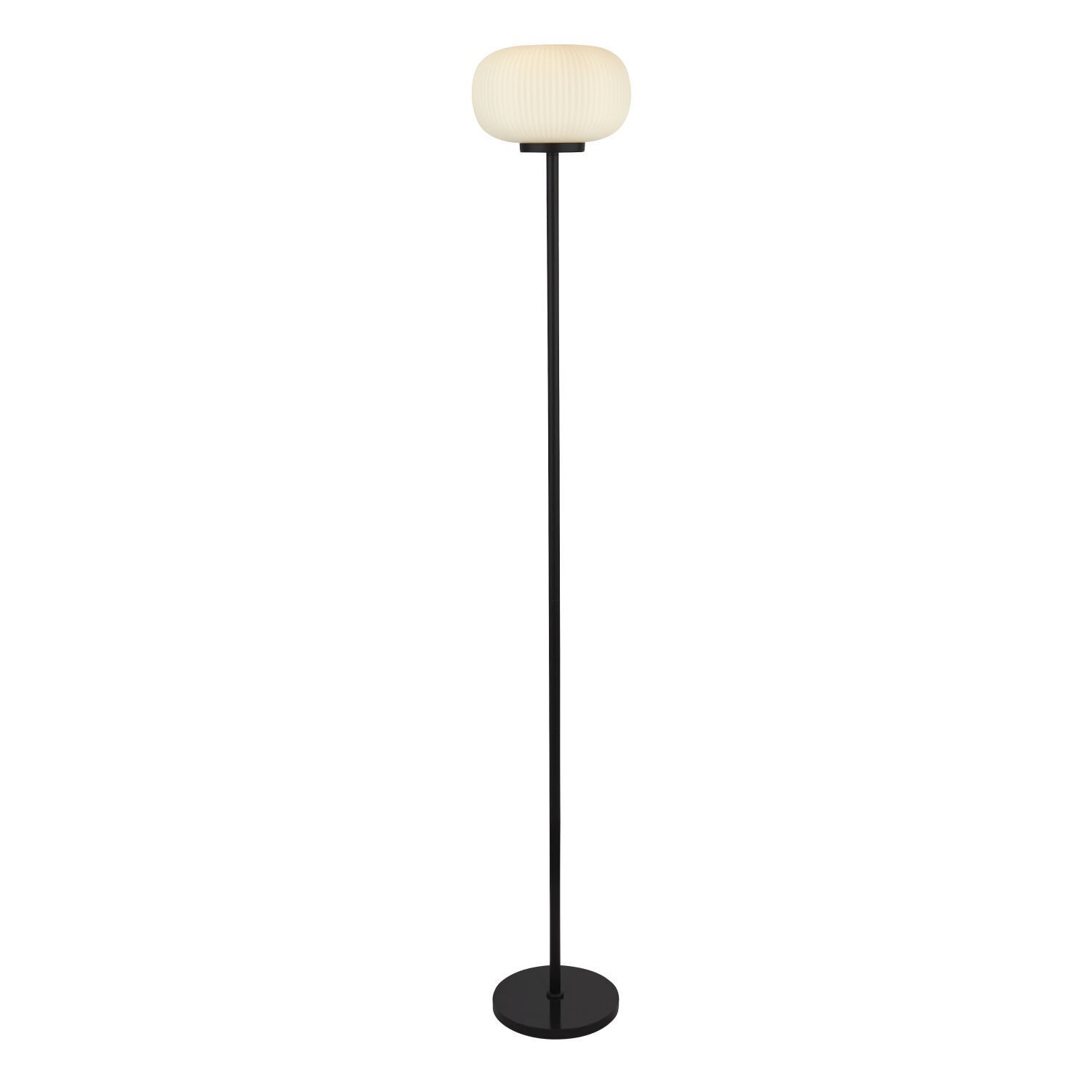 Lampadaire Noir Blanc E27 160 cm Verre Métal RAMIREZ