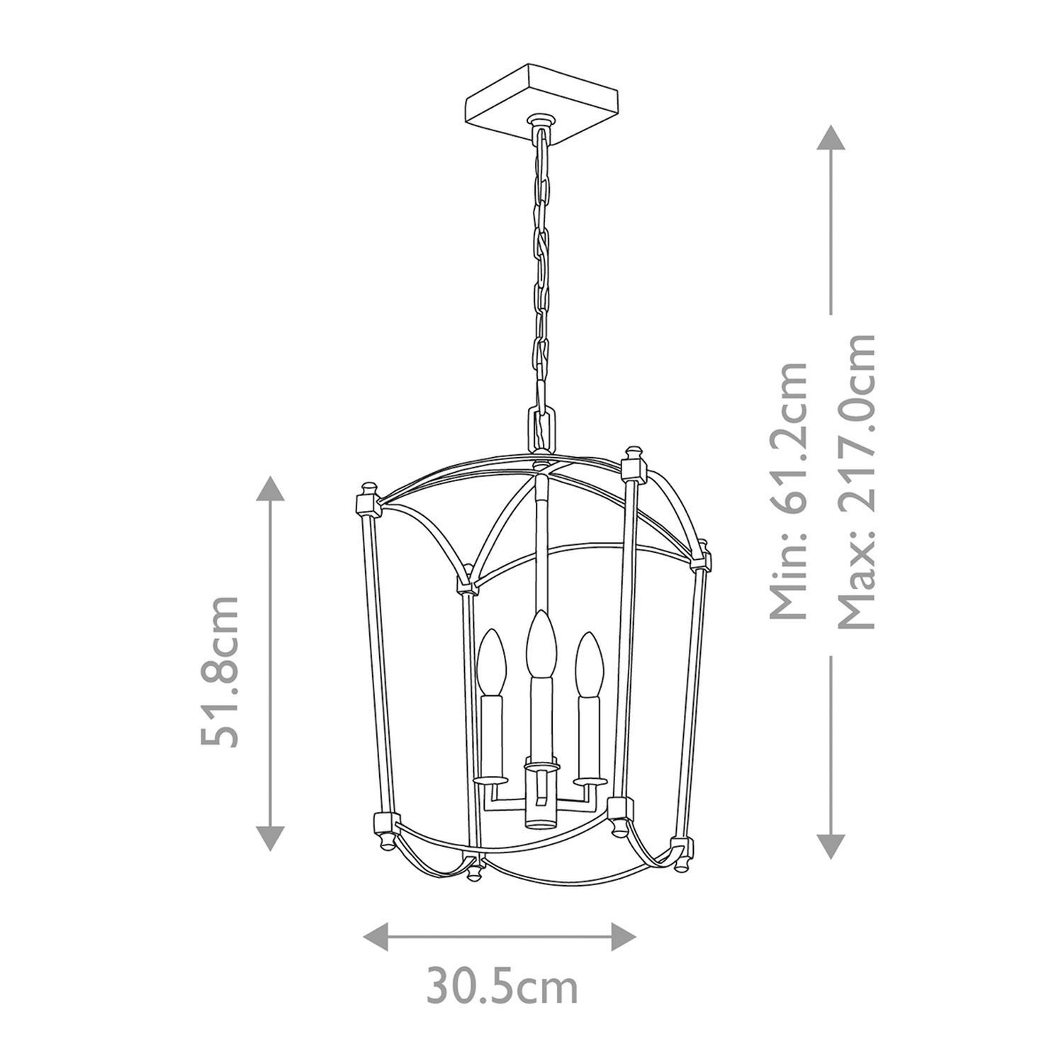 Suspension métal E14 L : 30,5 cm H : max. 217 cm ZENOR