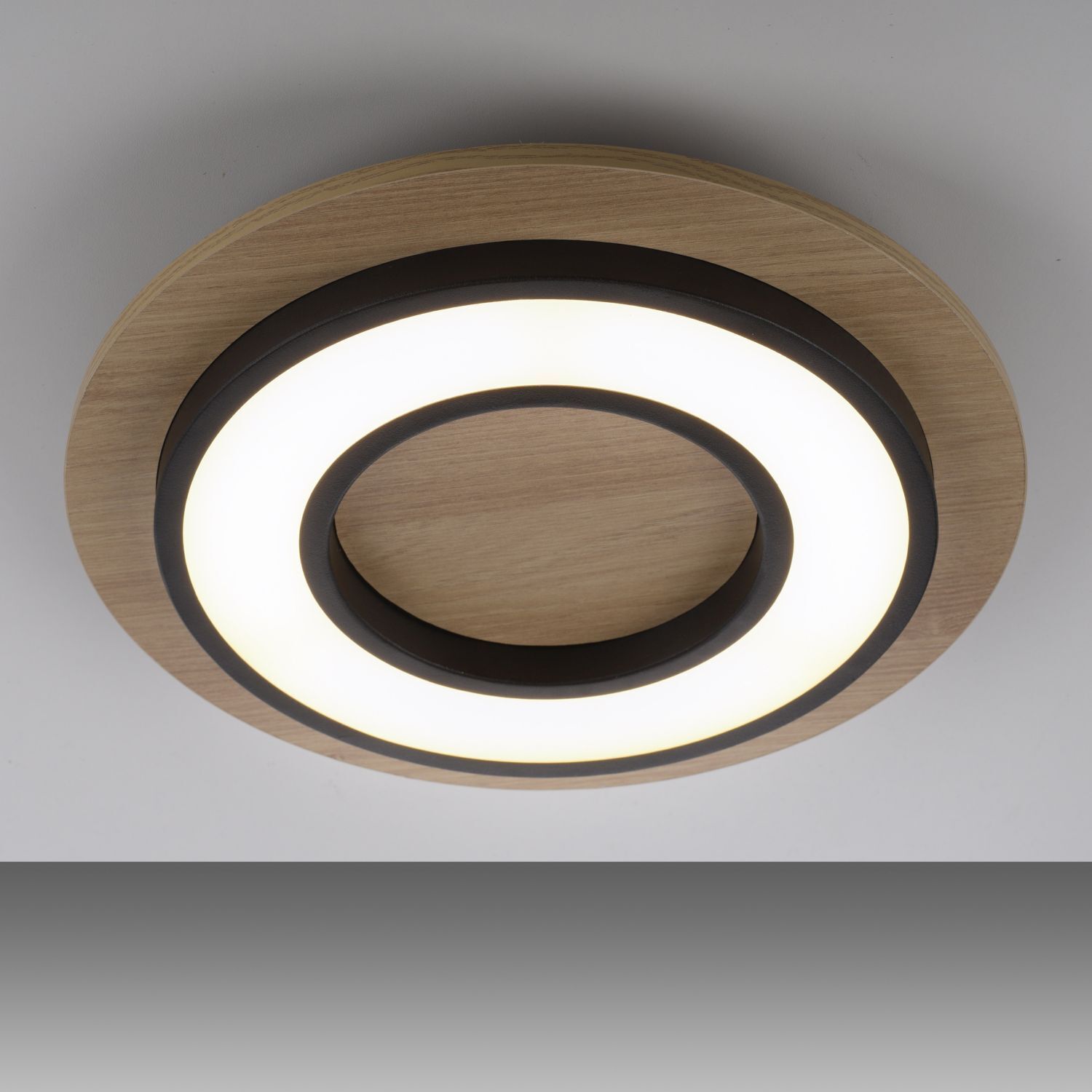 Lampe de plafonnier LED bois métal 3000 K confortable à faible éblouissement Deckenleuchte, Teller