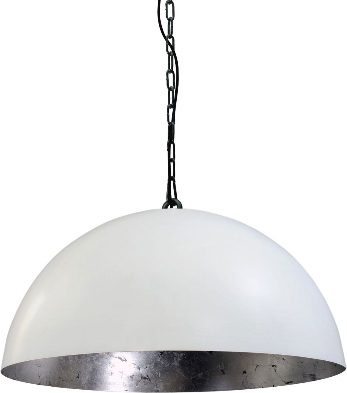 Lampe à suspendre LARINO Blanc Argent Ø50cm fait main