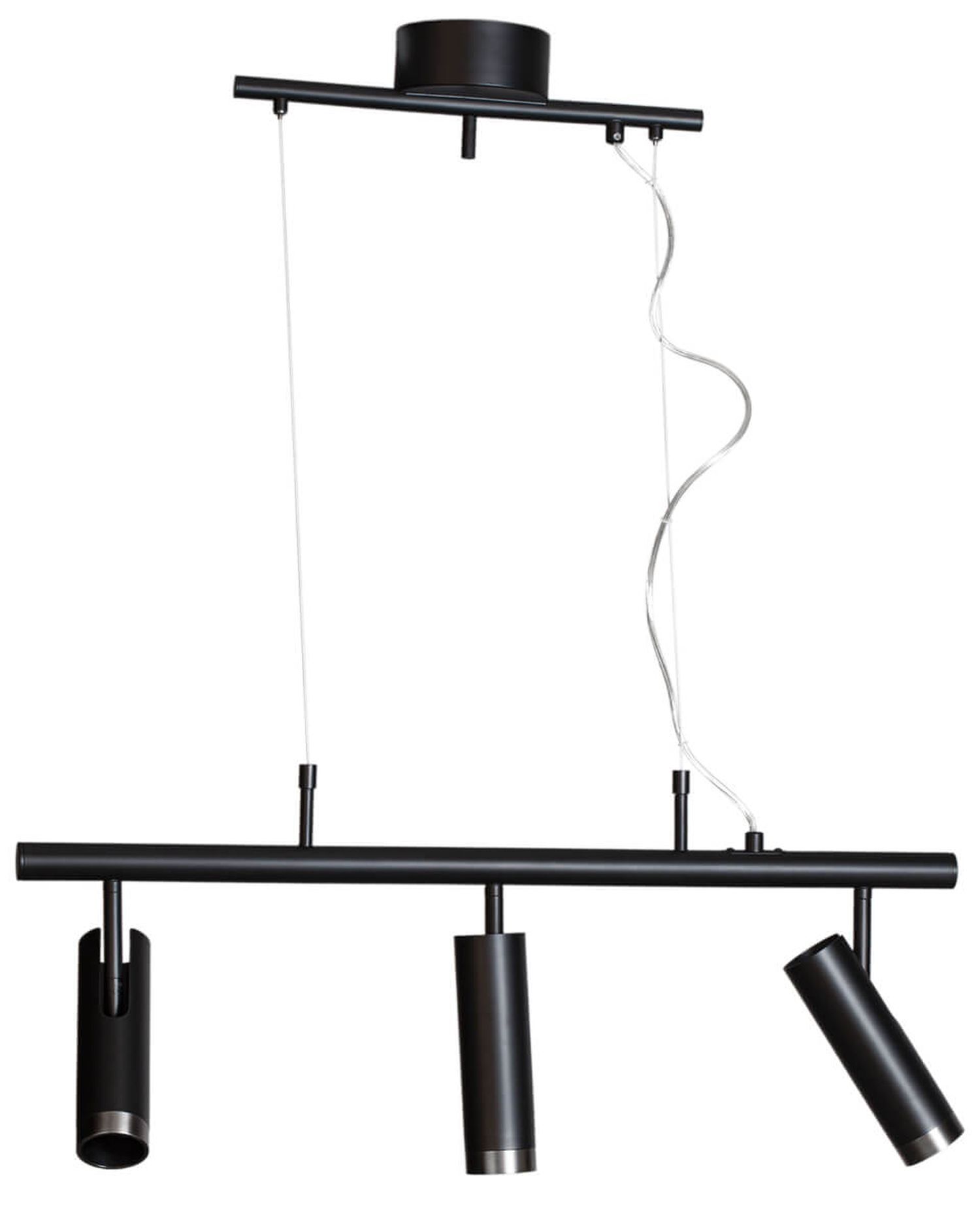 Lampe à suspendre réglable L : 80 cm H : max. 140 cm Noir 3x GU10