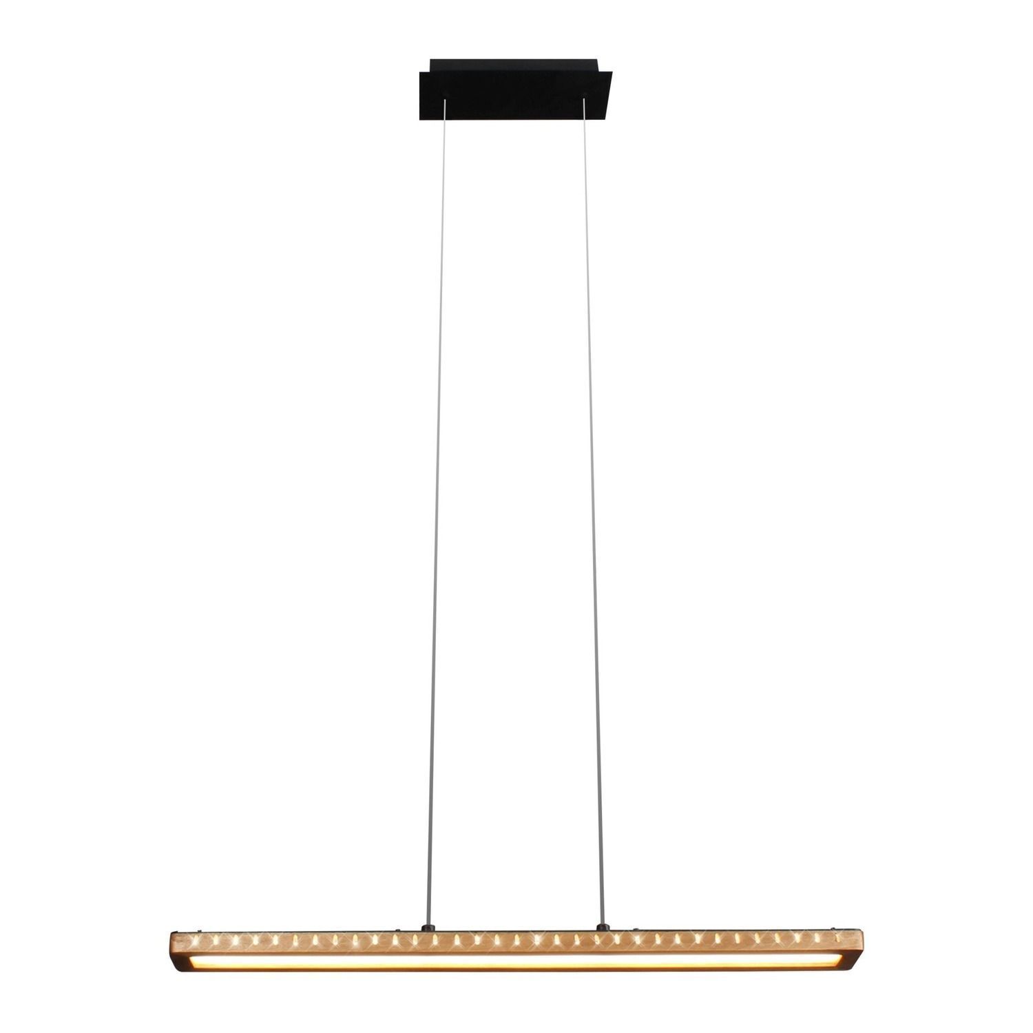 Hängeleuchte, Lineares Licht, LED-Leuchte, Holzrahmen, indirektes Licht