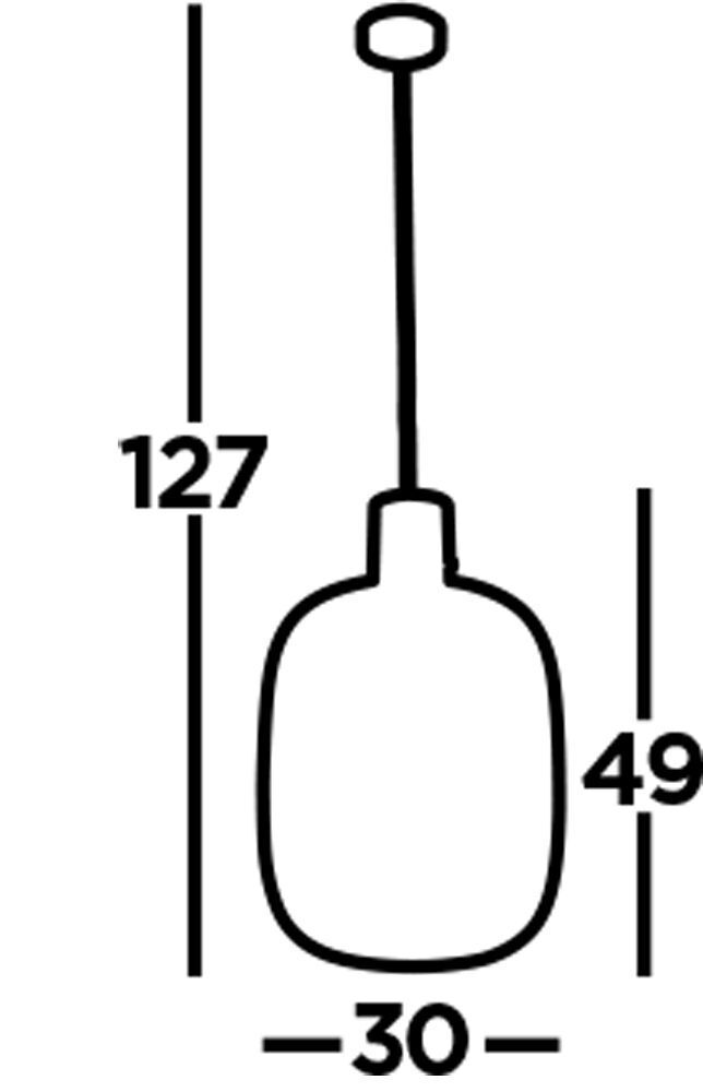 Lampe à suspendre verre fumé E27 D : 30 cm H : max. 120 cm Gris