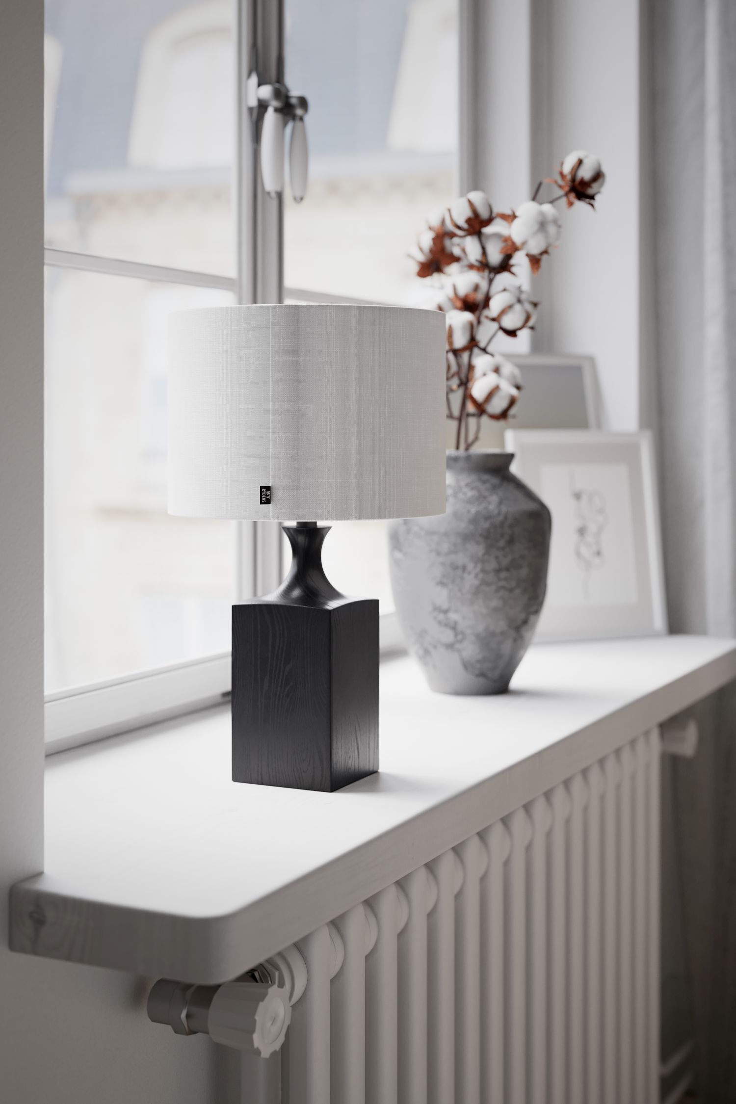 Lampe, Fenster, Fensterbank, Tischlampe