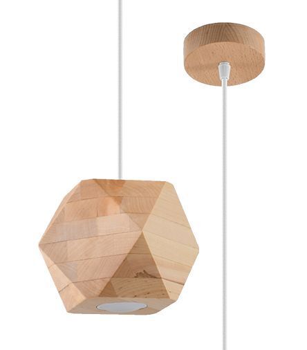 Lampe à suspendre en bois géométrique petit GU10 confortable ALBALI