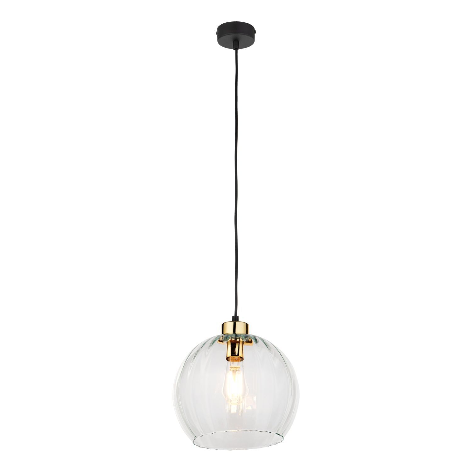 Suspension ronde en verre Ø 25 cm réglable en hauteur E27 Lampe, Leuchte, Kronleuchter