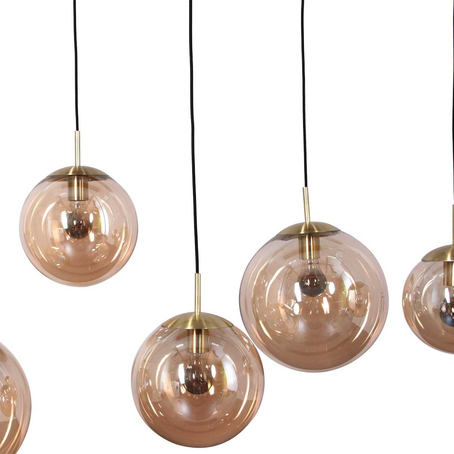 Longue lampe à suspendre Verre en ambre 120 cm E27 Moderne