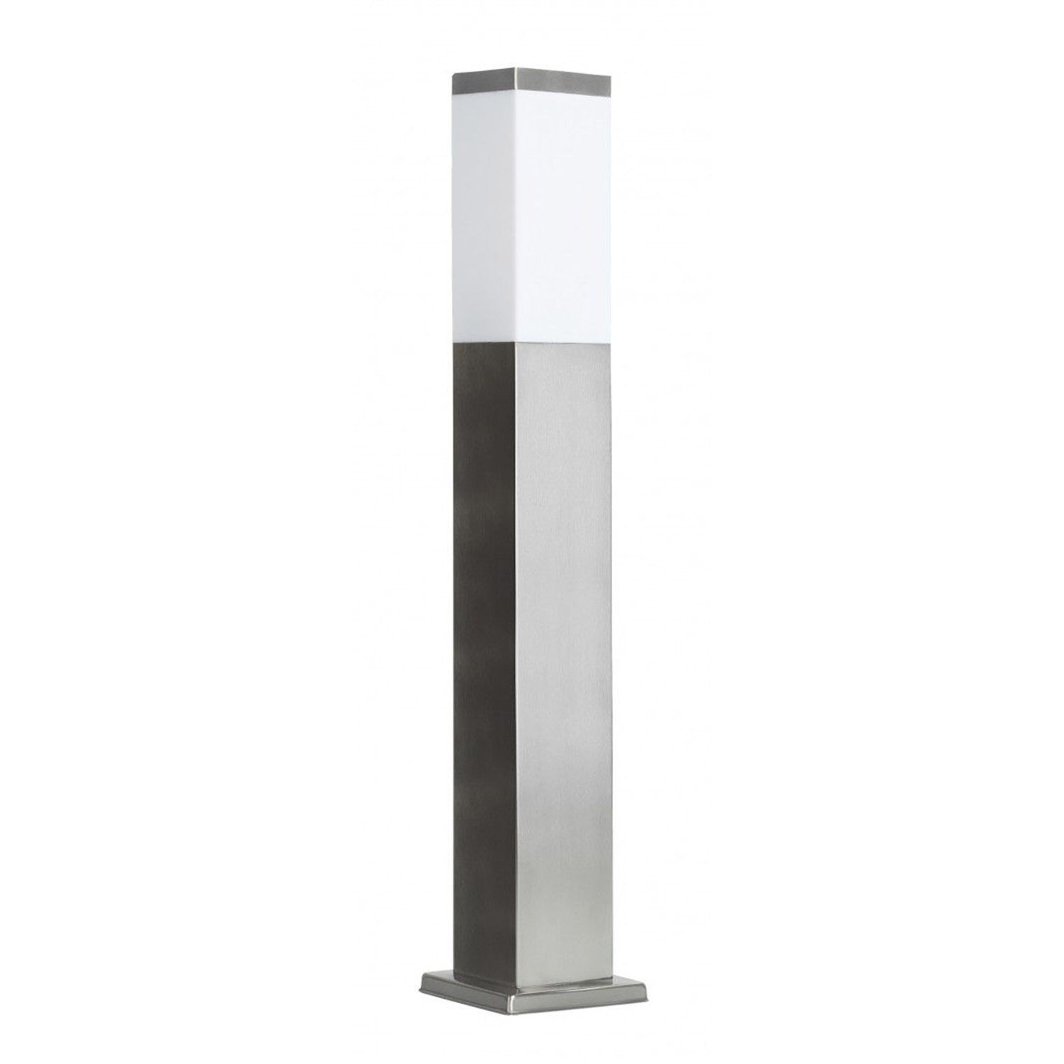 Borne d'éclairage en acier inoxydable argenté 65cm carré E27