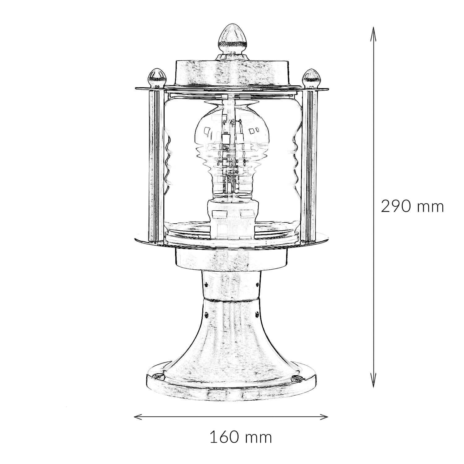 Lampe d'extérieur antique Lampe de socle MYKO laiton véritable