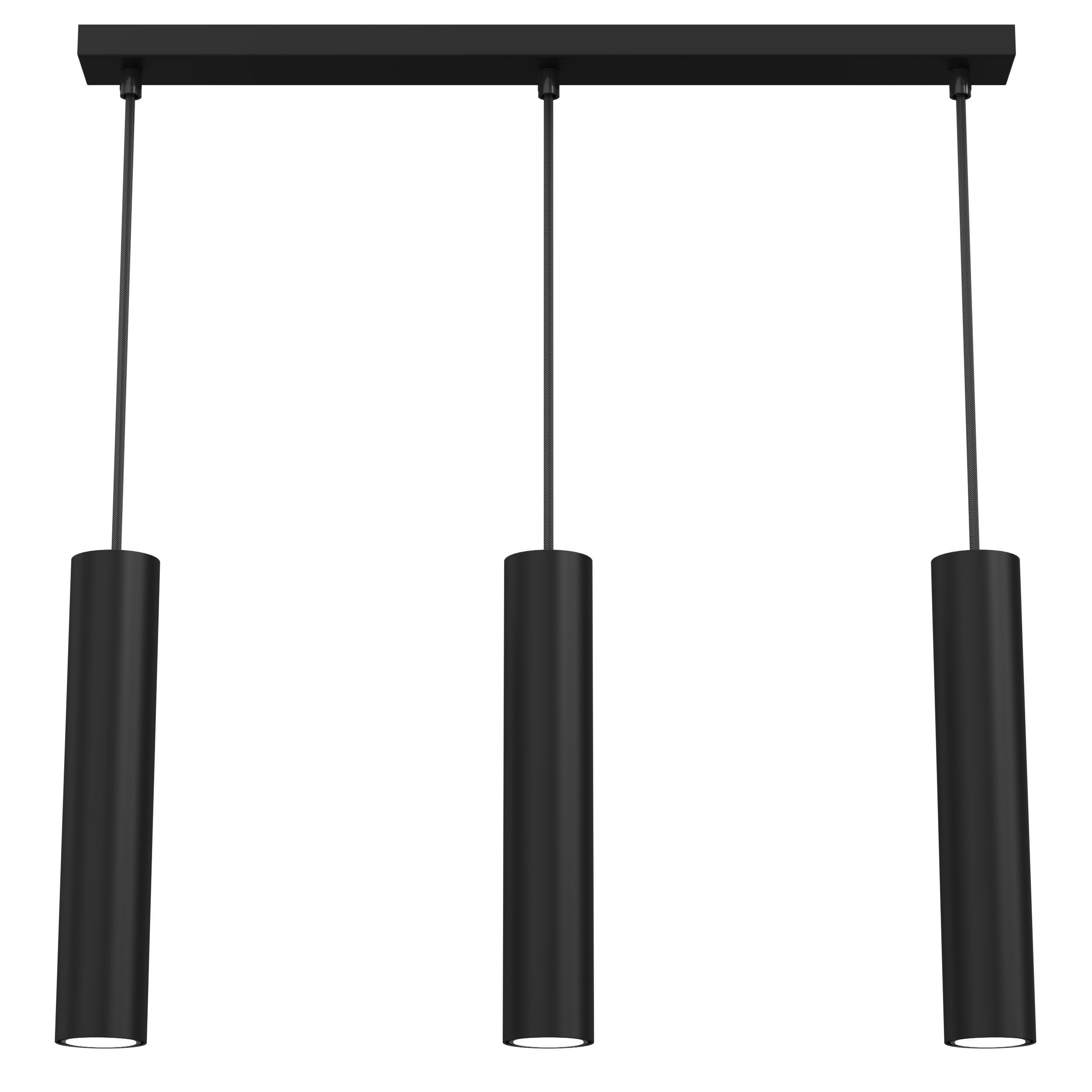 Lampe à suspendre métal noir Moderne 3 flammes GU10 VISHAL