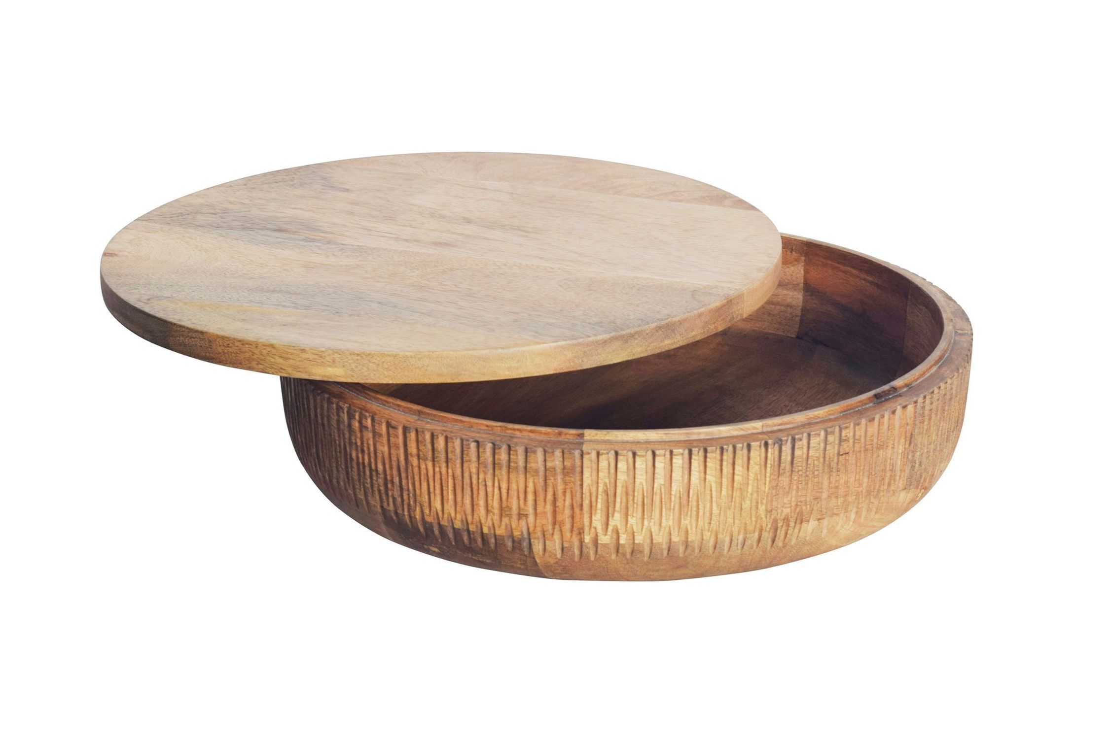 Dekoschale Holz massiv Unikat Handarbeit Ø 38 cm mit Deckel Kaffeetisch, Mobiliar, Tabelle, Schüssel