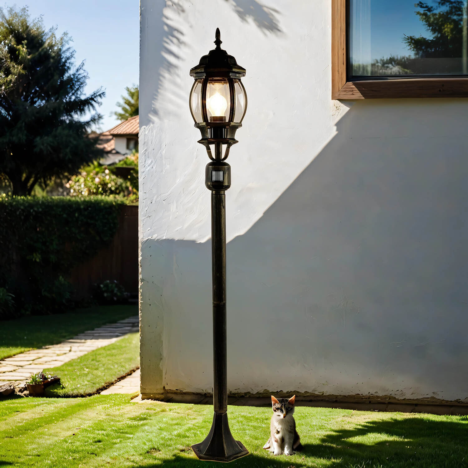 Lampe d'allée avec détecteur de mouvement en or antique BREST