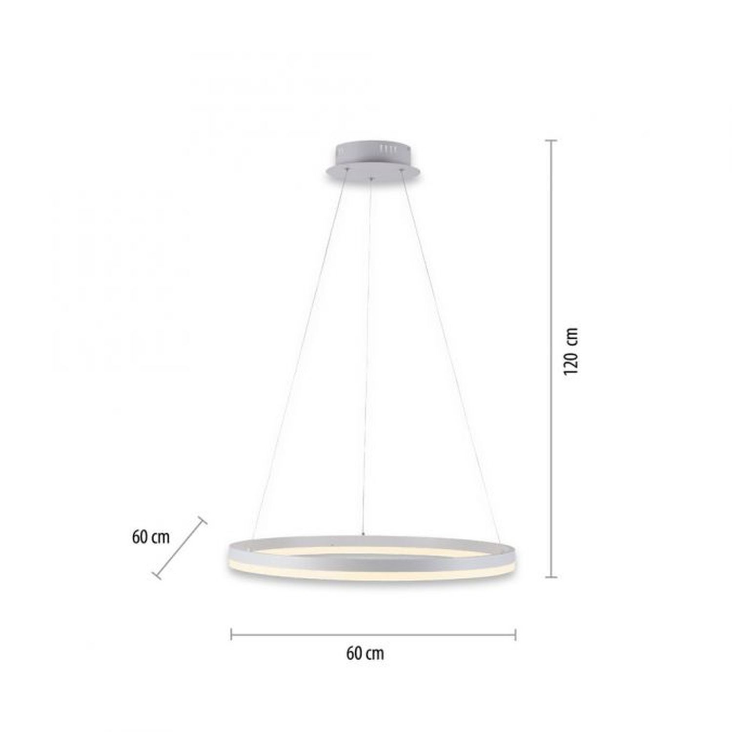 Suspension LED Blanc dimmable 38 W 3000 K Ø60 cm Anneau Lampe, Deckenleuchte