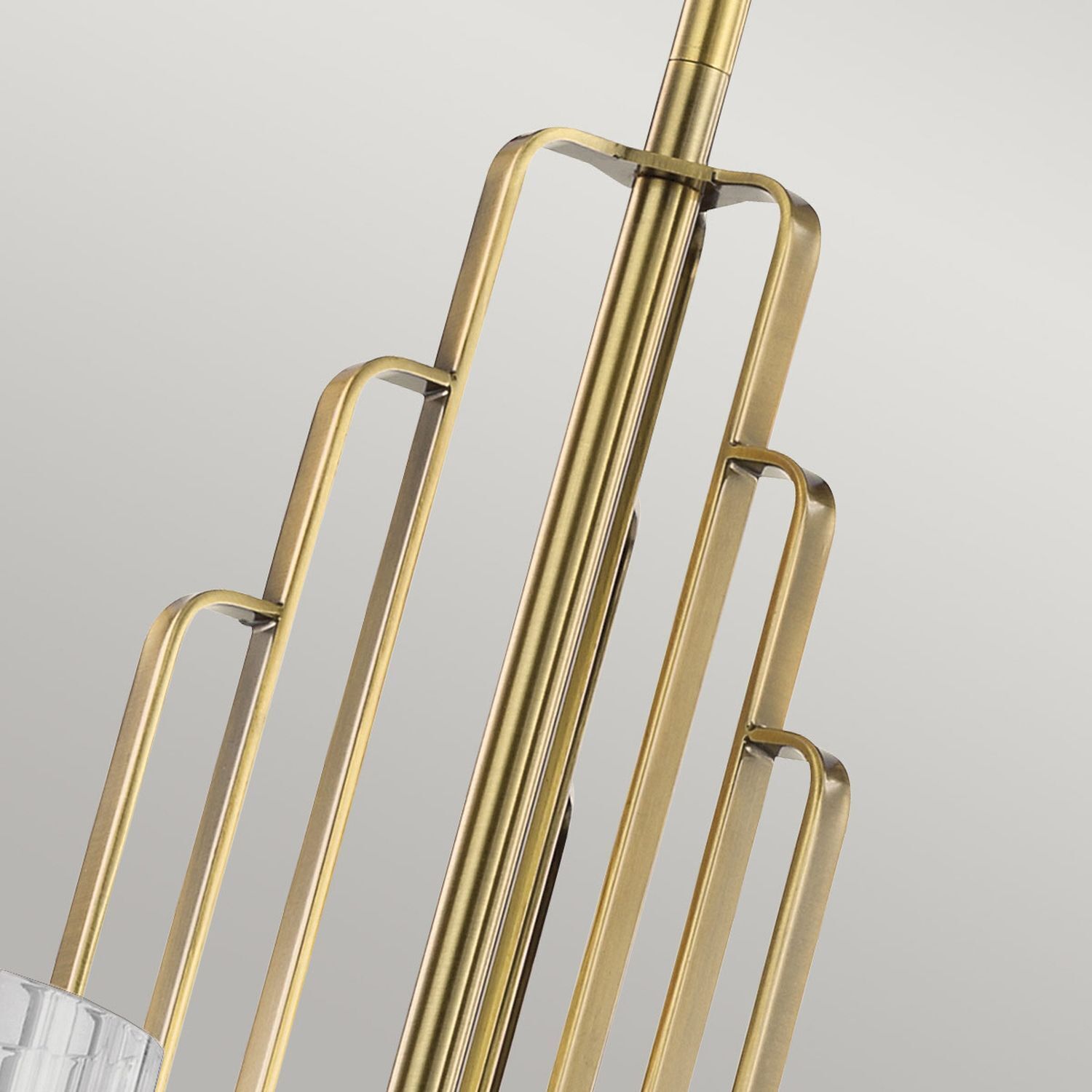 Lustre métal verre L : 68,6 cm Art déco en laiton CLAVA Handlauf, Besteck