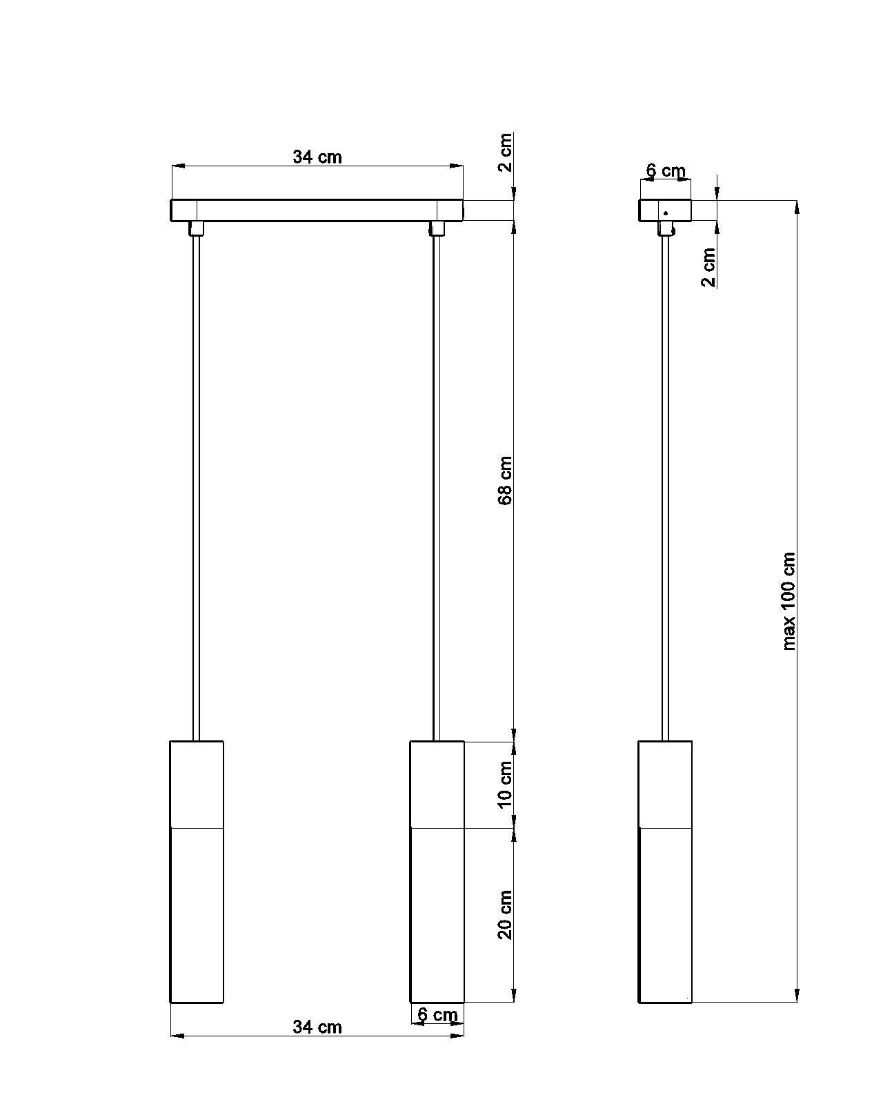 Suspension Noir Métal Bois Scandinave 2flmg