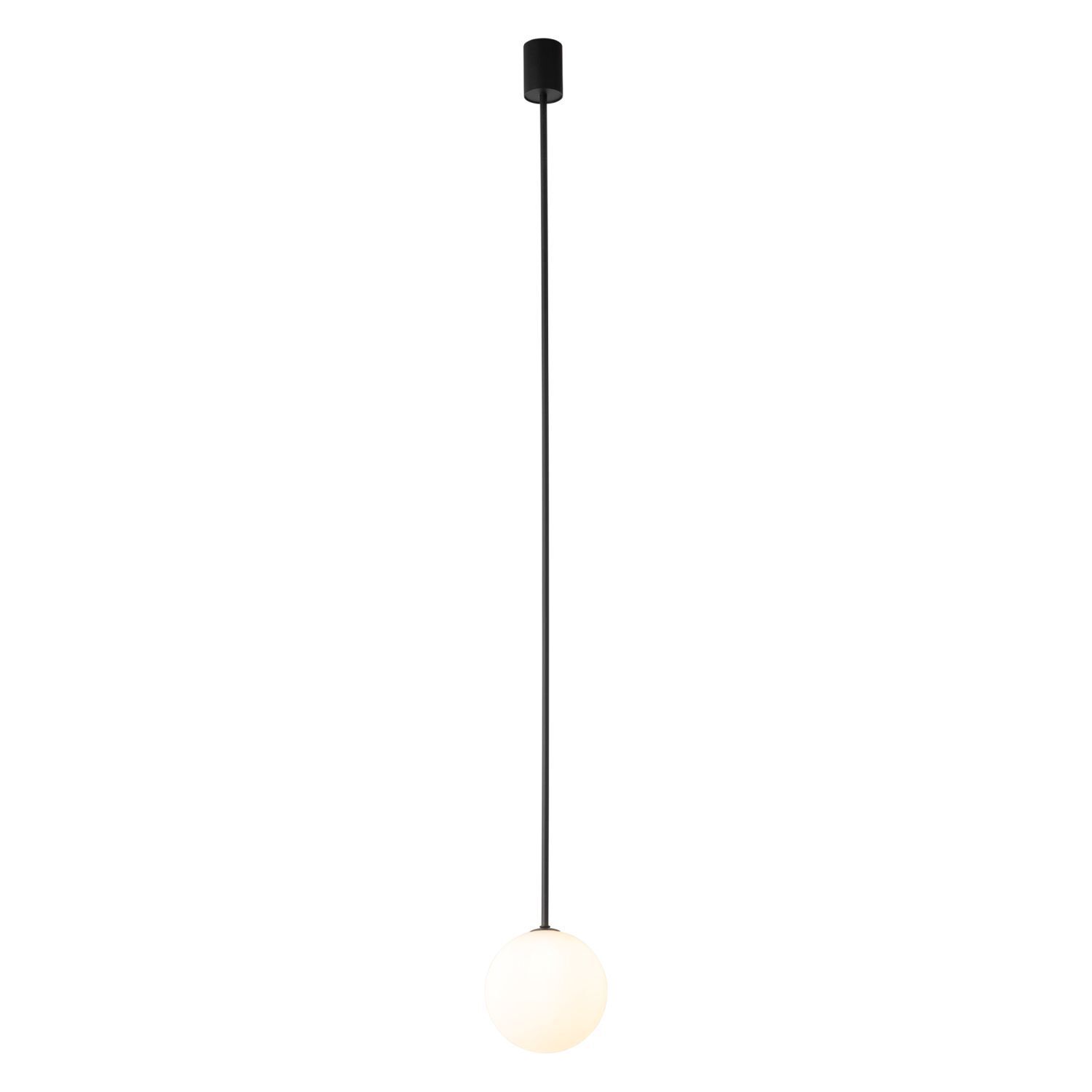 Suspension en verre Boule G9 Ø 16 cm Noir Blanc