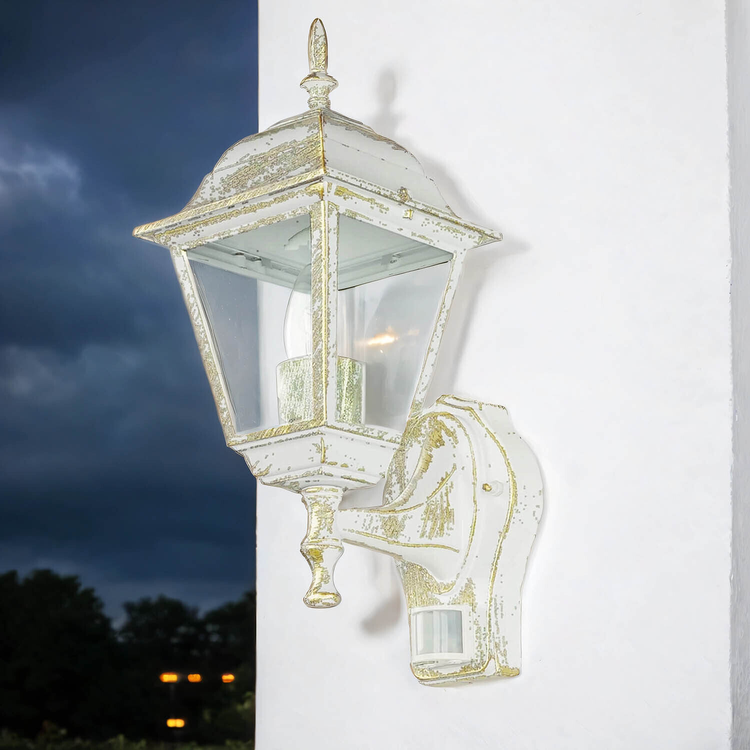 Lampe d'extérieur avec détecteur de mouvement Capteur TIROL blanc or