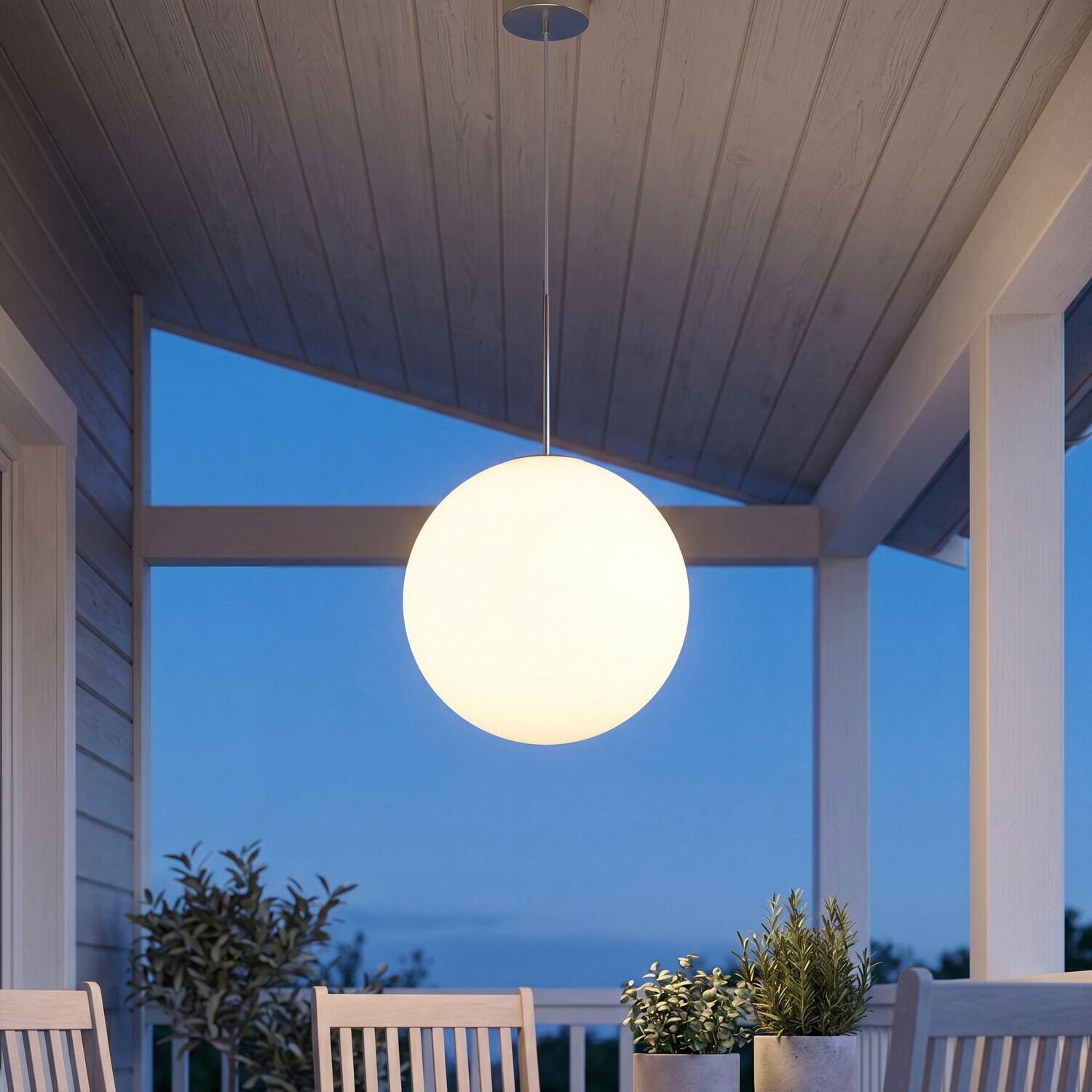 Lampe d'extérieur LED suspendue sans fil Batterie Boule Ø 35 cm IP44