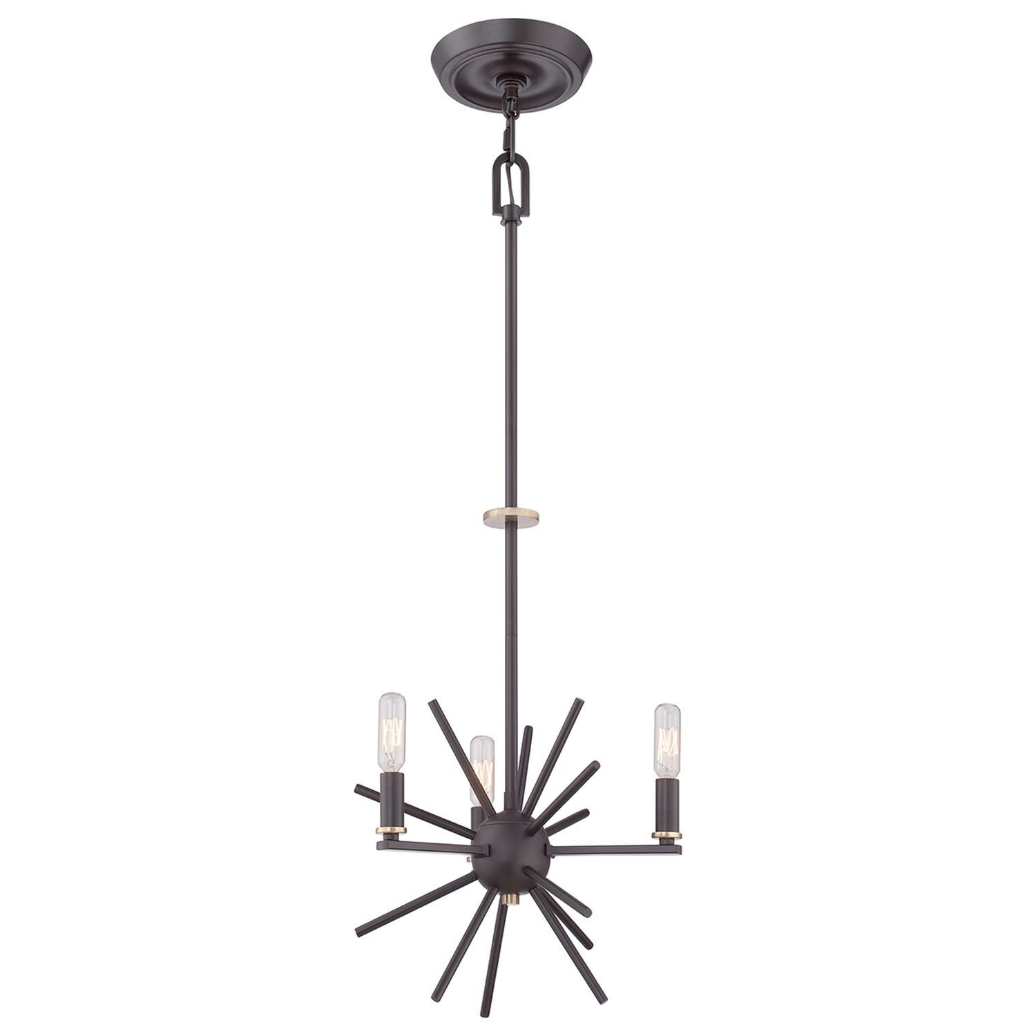 Lustre métal 3 flammes réglable en bronze NELI