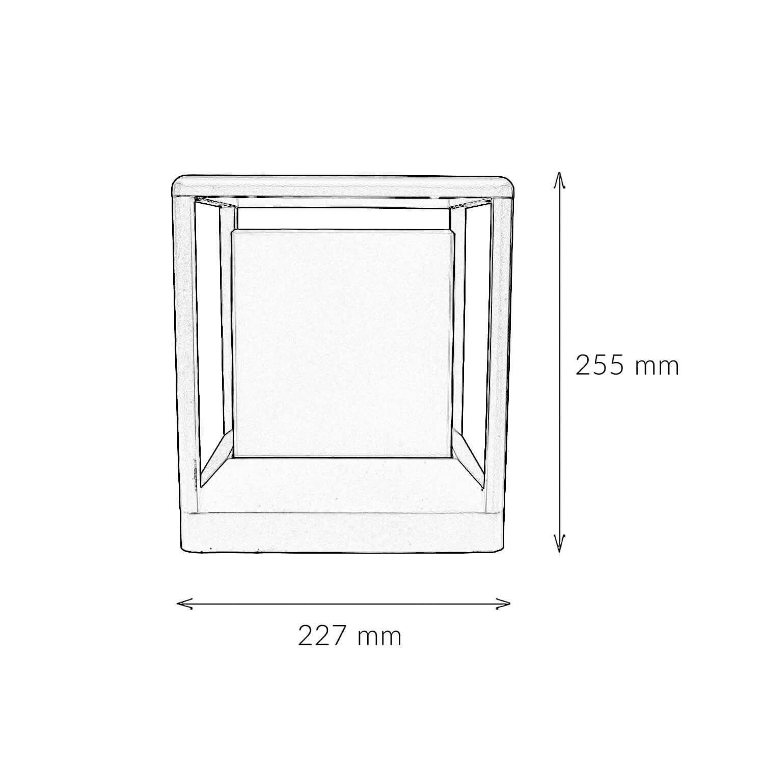 Sockelleuchte Aluminium E27 IP65 25,5 cm Graphit eckig Diagramm, Handlung, Kabinett, Mobiliar