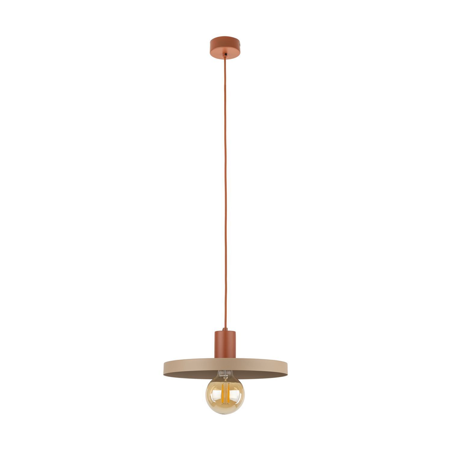 Suspension vintage E27 Ø30 cm en rouge brique gris sable