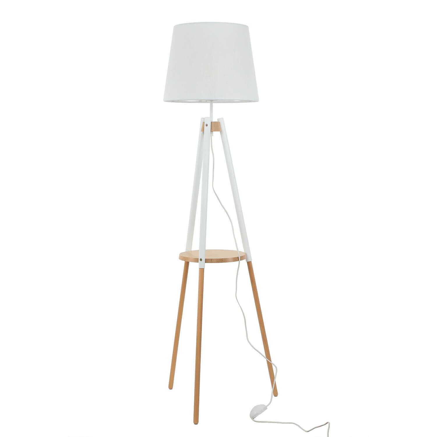 Lampadaire VAIO Blanc Bois Tripode scandinave