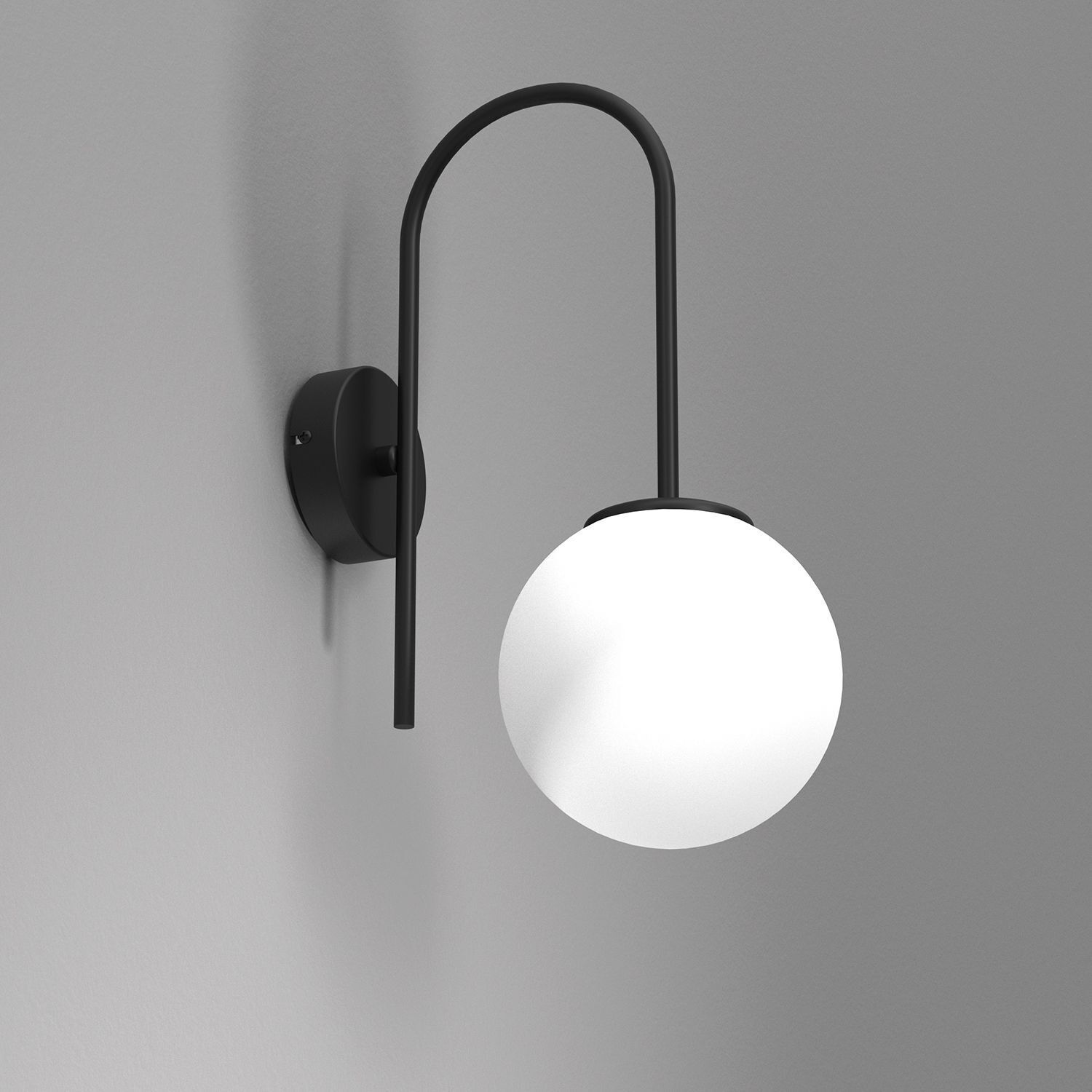 Applique Métal Verre Noir Blanc E14 Boule anti-éblouissement