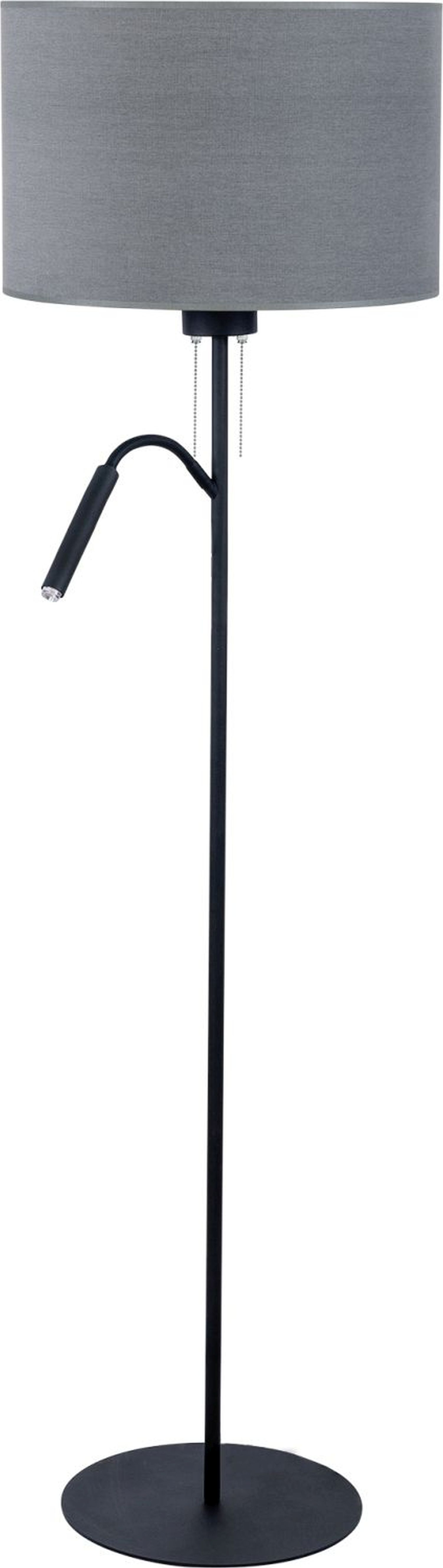 Lampadaire avec bras de lecture 168 cm E27 + G9 Tissu Métal