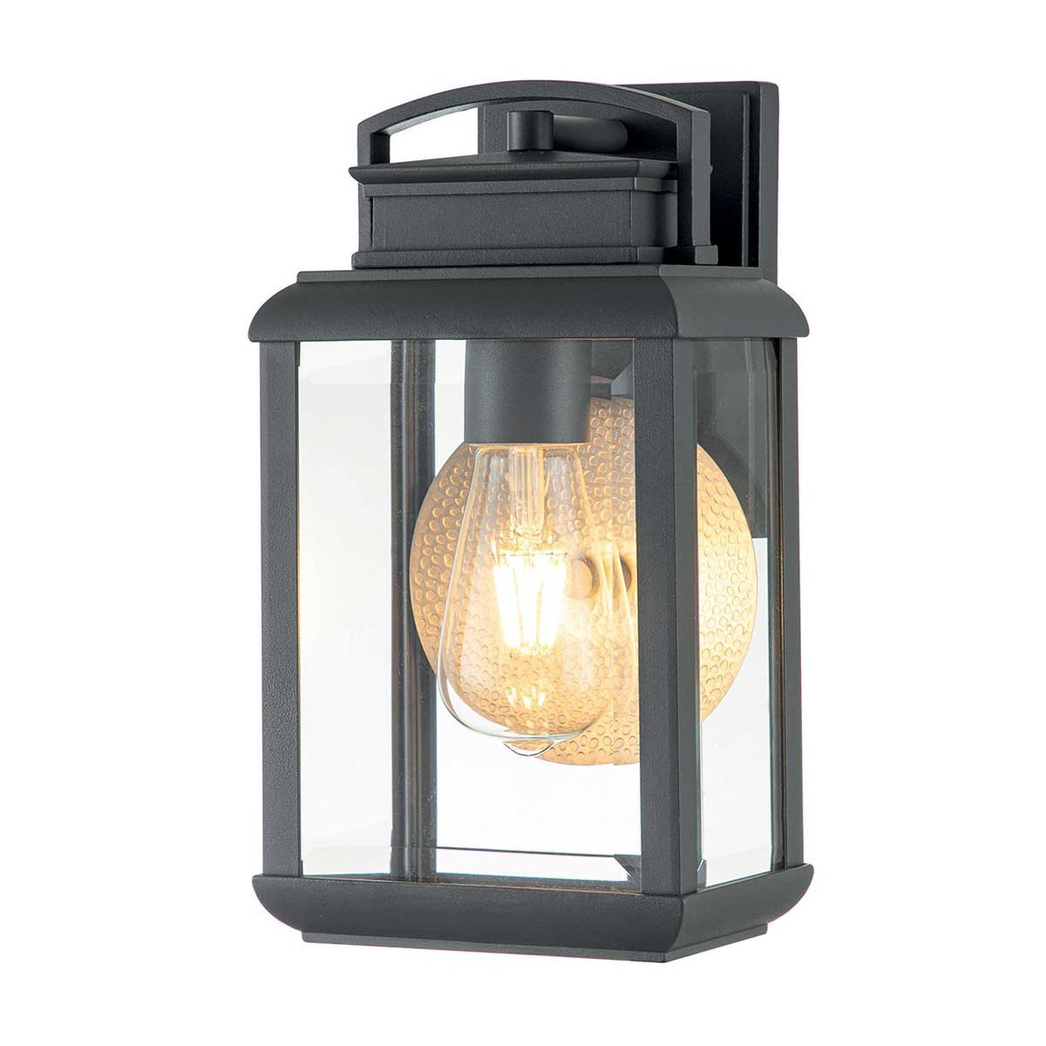 Applique extérieure aluminium verre H : 30,5 cm IP44 E27 Gris