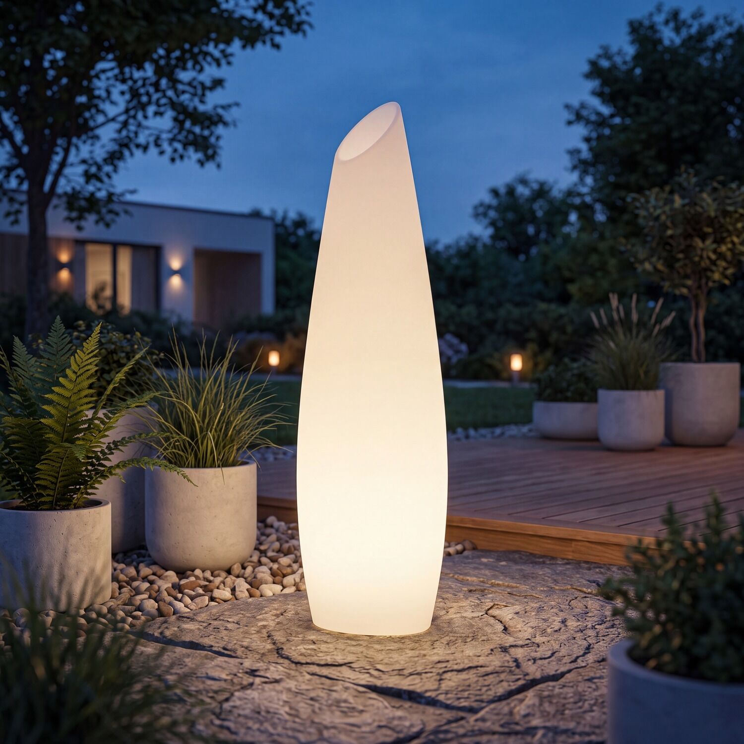 le126646-stehlampe-terrasse-garten-aussen-kunststoff-modern-weiss-06 Lampen, Außenleuchte, LED-Lampe, Standleuchte, Oberfläche Glas/ Kunststoff