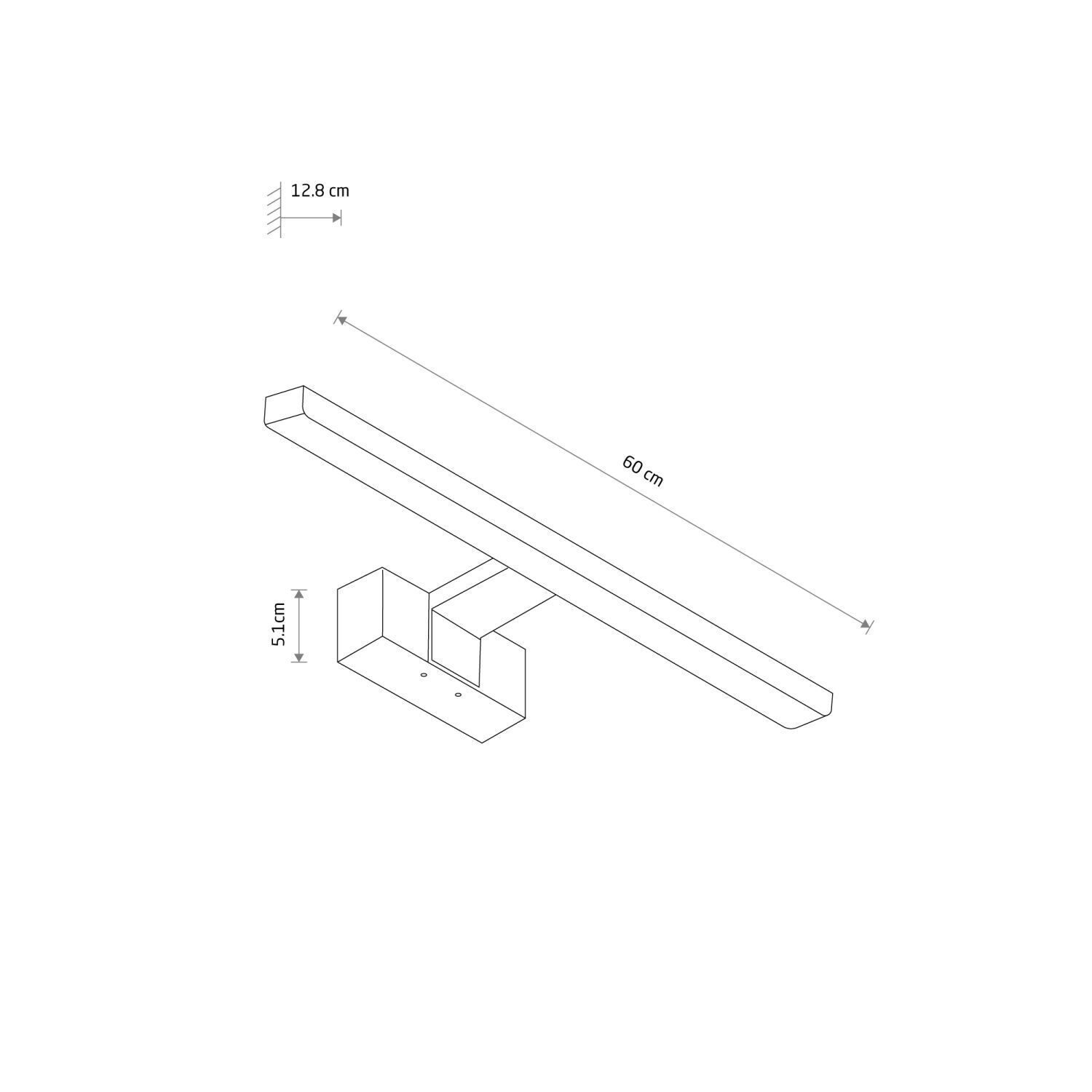 Lampe à miroir LED chrome IP44 3000 K 900 lm aluminium Diagramm, Handlung