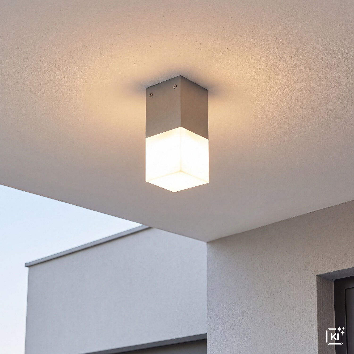 le51361-deckenleuchte-garten-terrasse-aussen-kunststoff-aluminium-modern-e27-ip44-silber-06 Wandlampe, Außenleuchte, Kubenform, Metall, weißes Licht