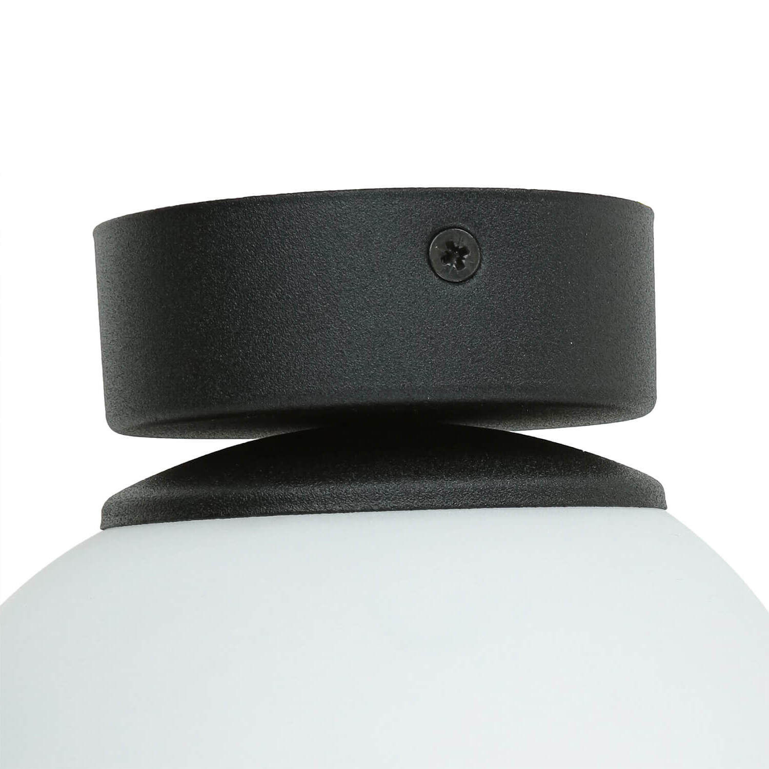 Plafonnier E27 Noir Blanc Verre Métal Moderne