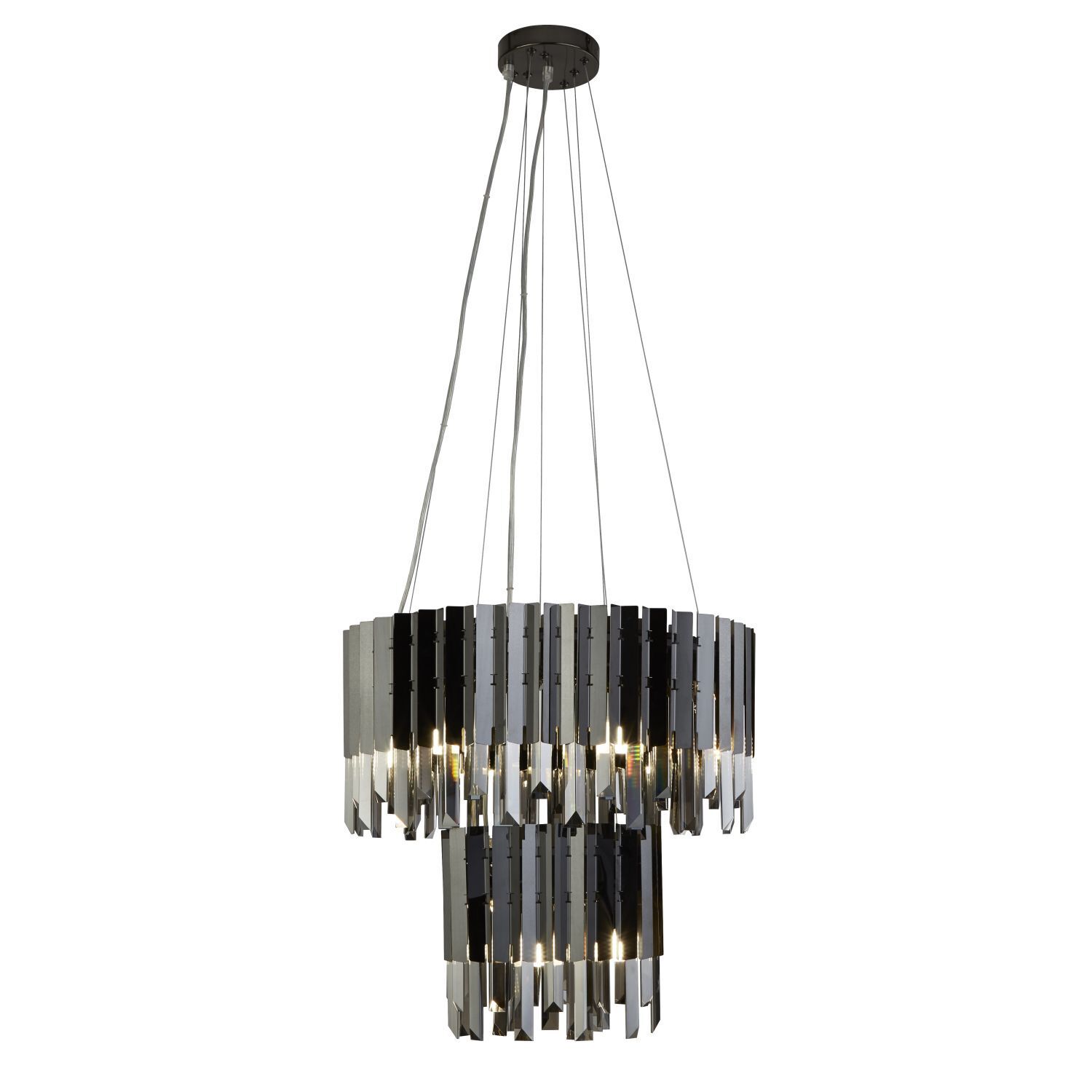 Lustre cristal G9 noir gris fumé