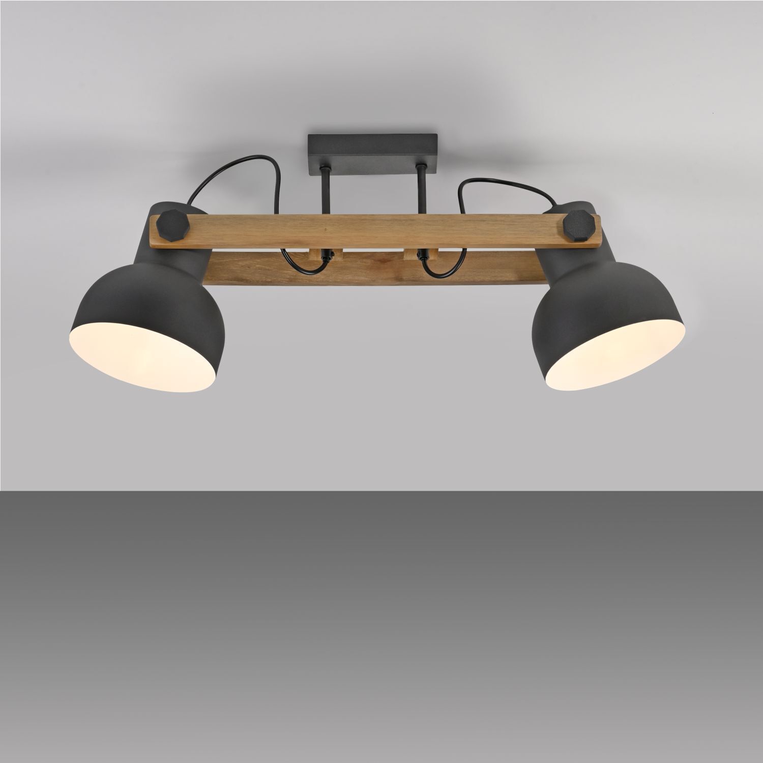 Plafonnier réglable bois métal E27 L:72 cm Beleuchtung, Leuchte, Lampe