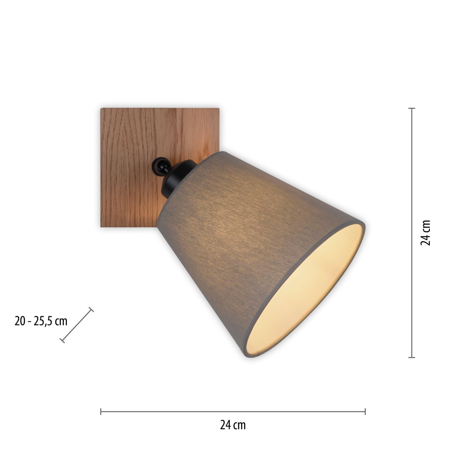 Spot de plafond Abat-jour en tissu Bois E27 réglable Taupe Naturel Lampe, Lampenschirm