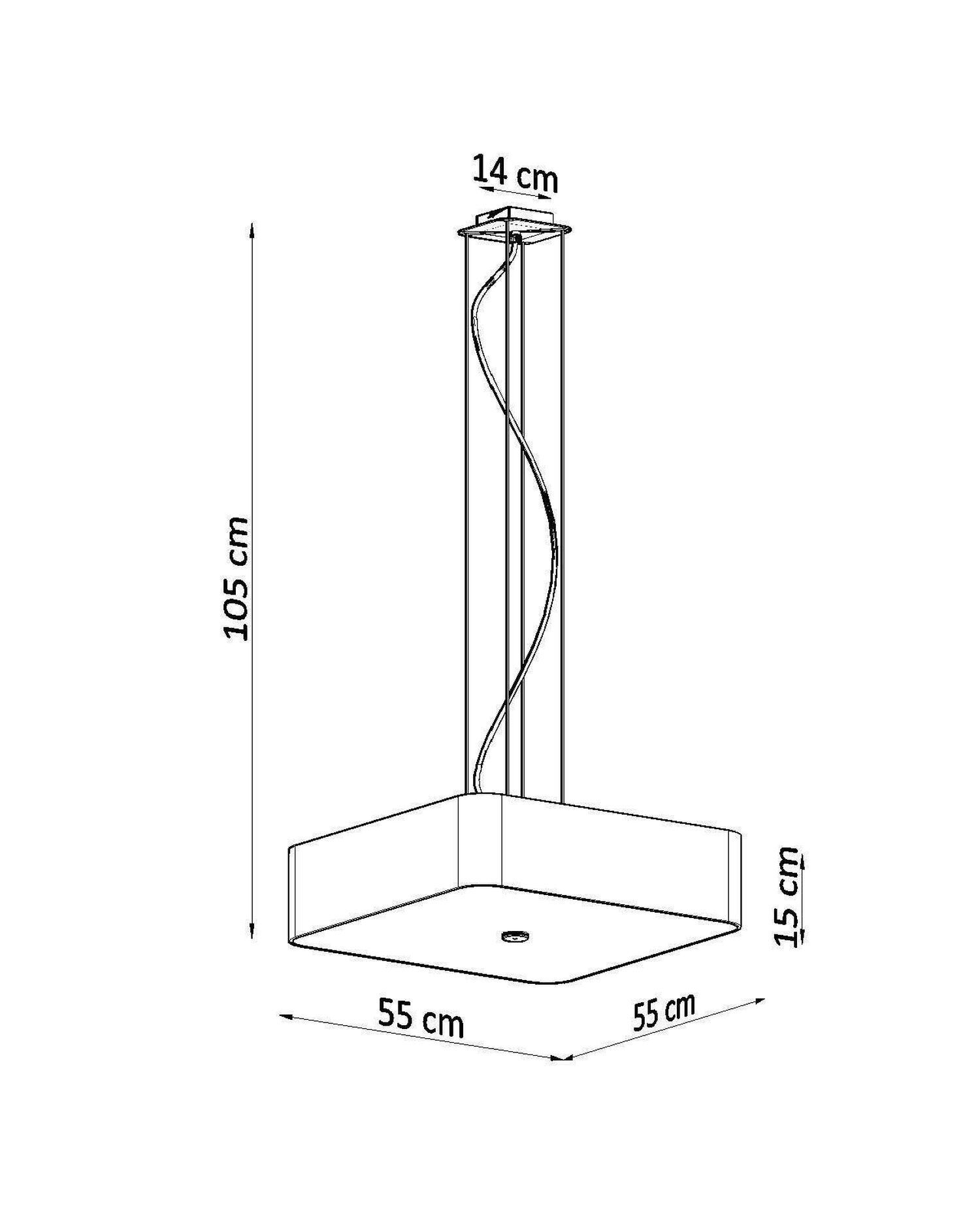 Lampe à suspendre Tissu Verre Blanc Carré Moderne faible éblouissement