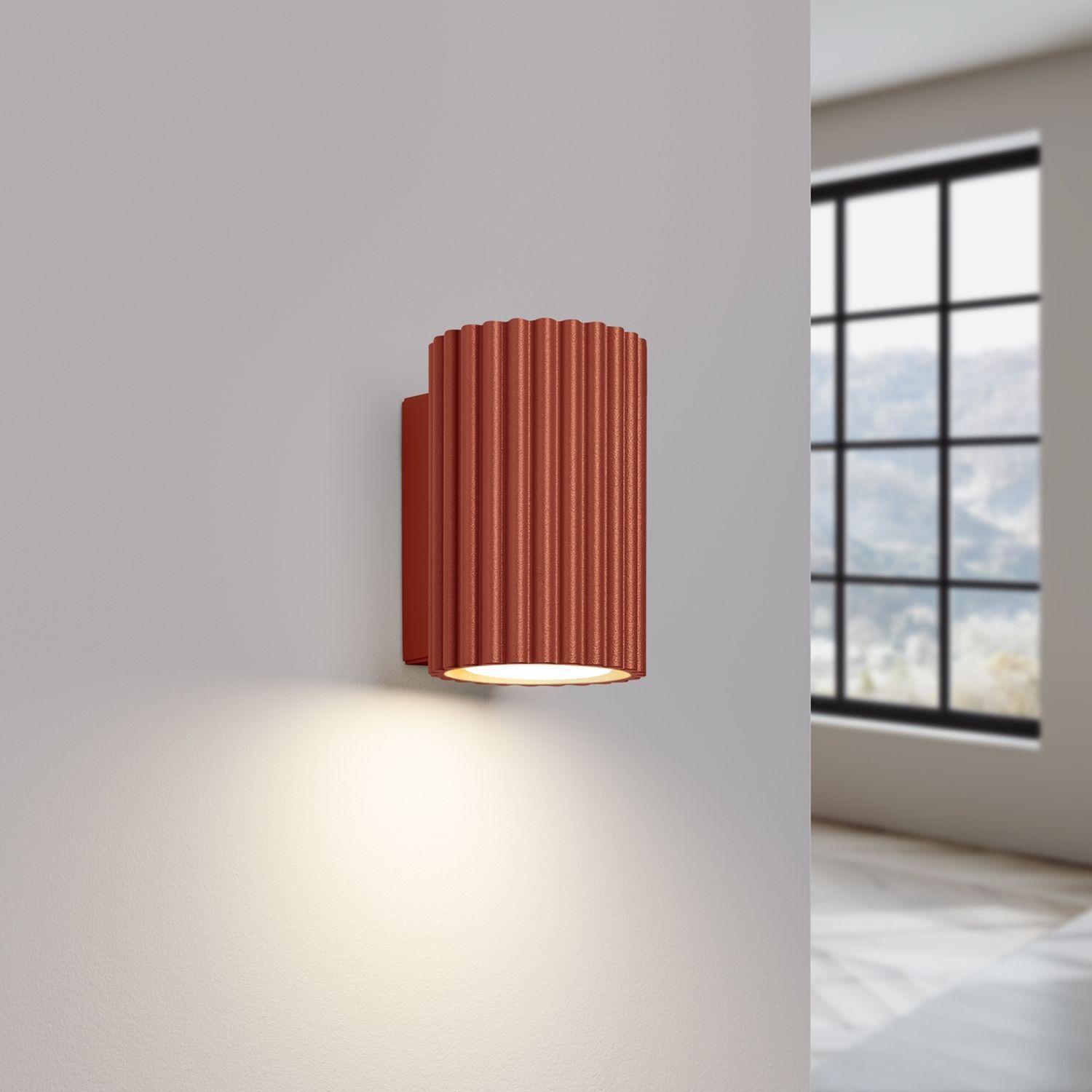 Applique rouge petite H : 10 cm Aluminium GU10 Indoor