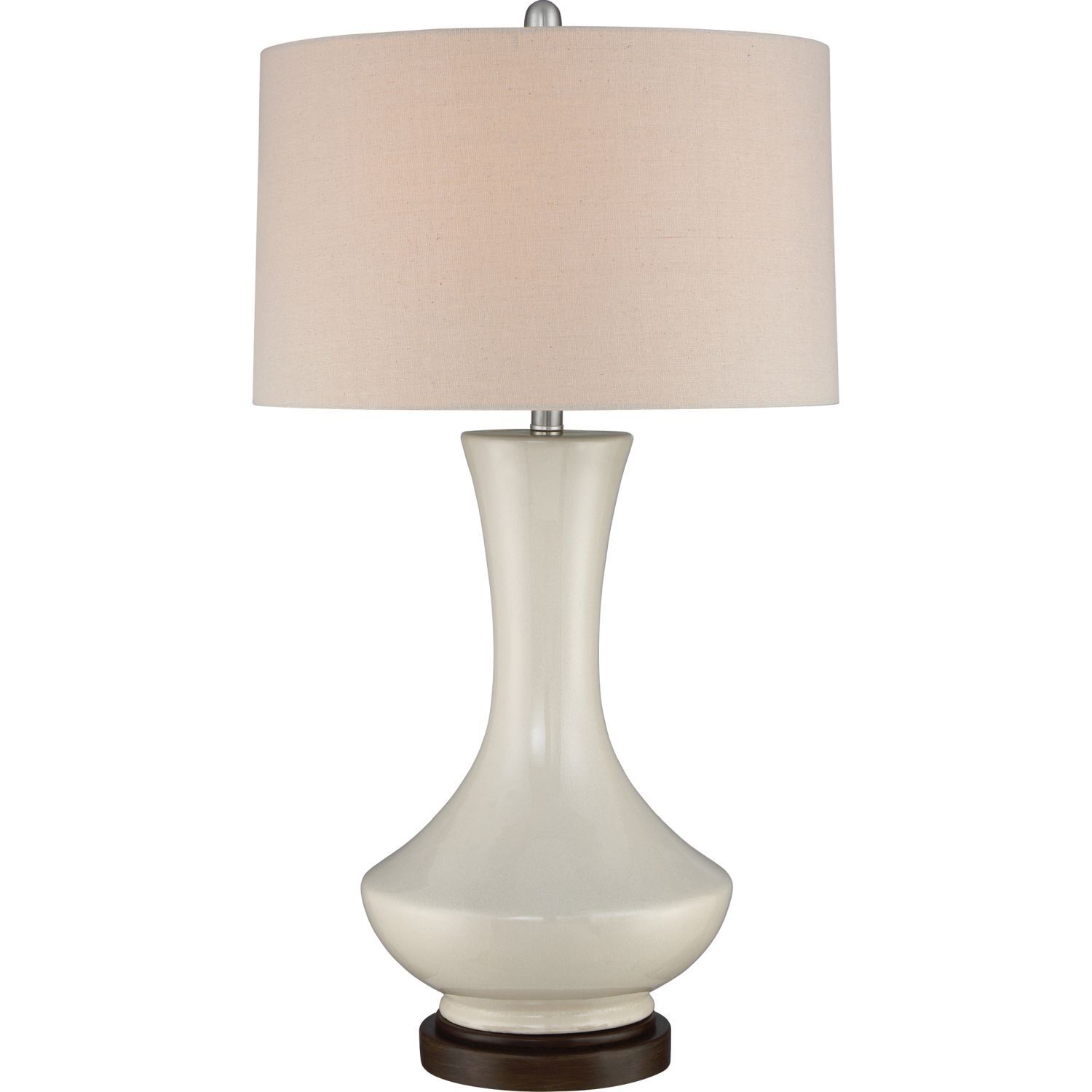 Lampe de table Blanc Rétro Métal Tissu 80 cm de haut E27