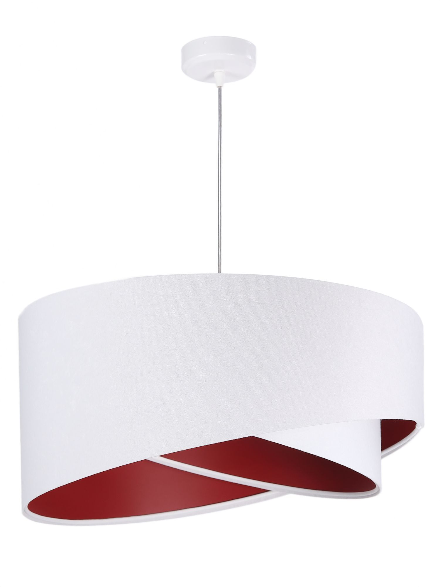 Lampe à suspendre BRANDO Blanc Rouge rond Ø50cm Table à manger