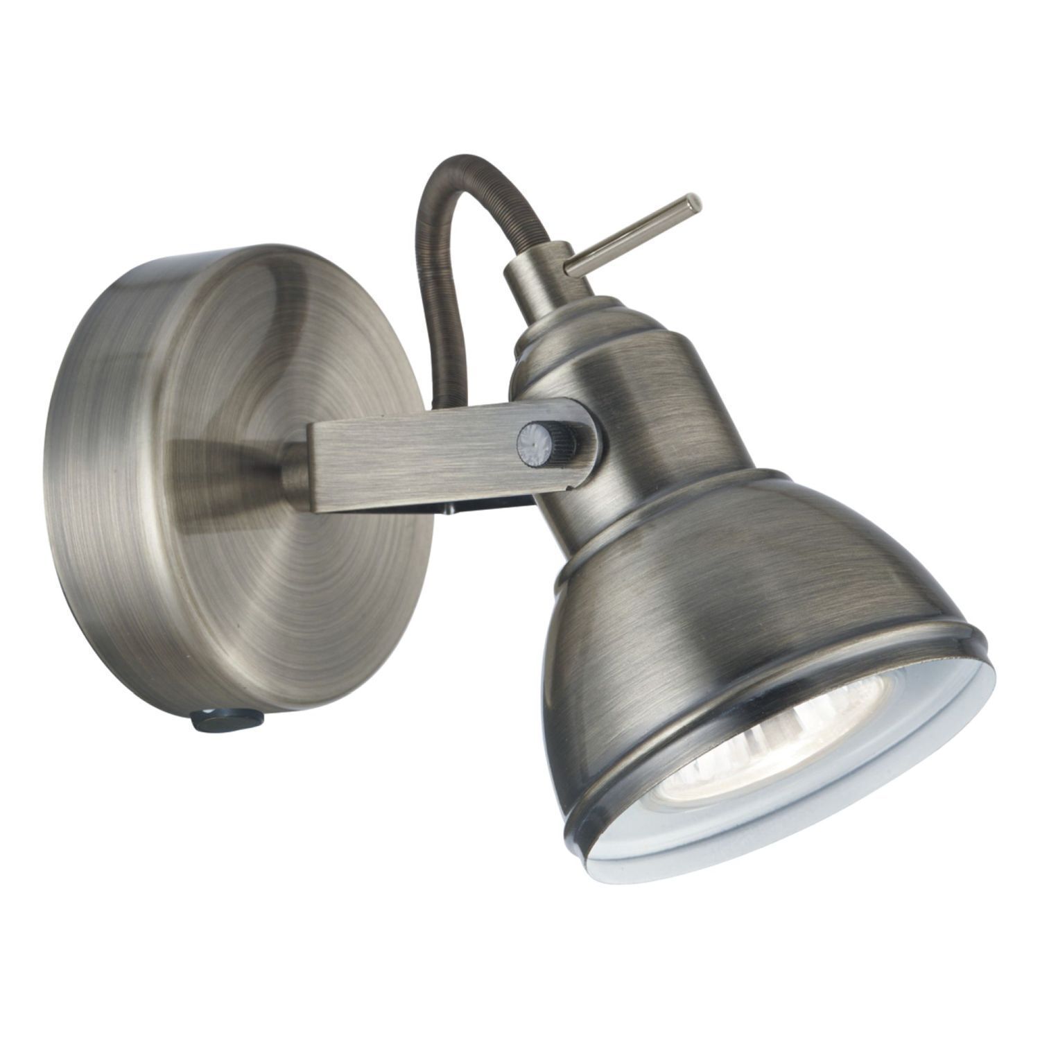 Spot mural en métal orientable GU10 jusqu'à 50 W en argent