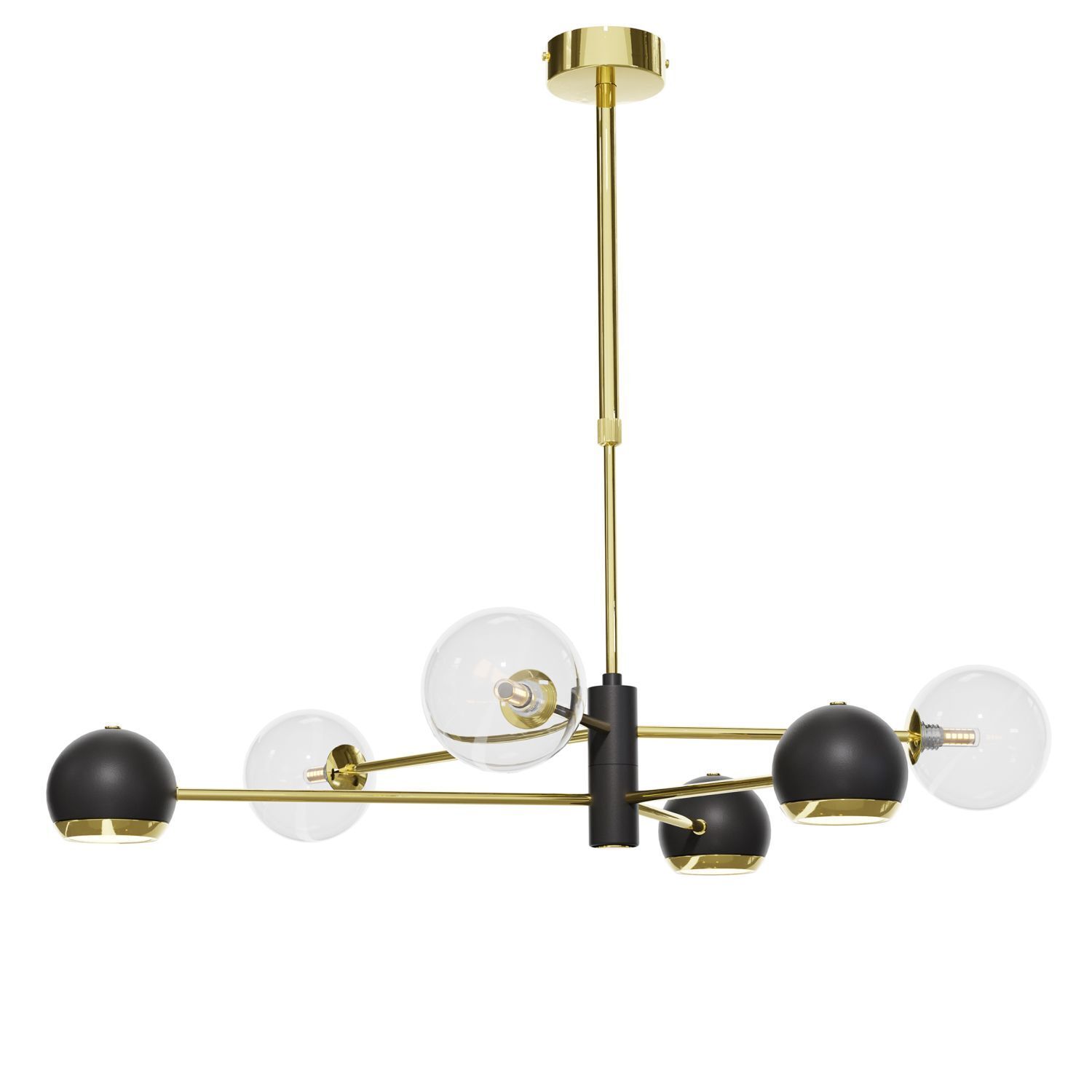 Plafonnier Moderne en Or Noir G9 GU10 94 cm de long